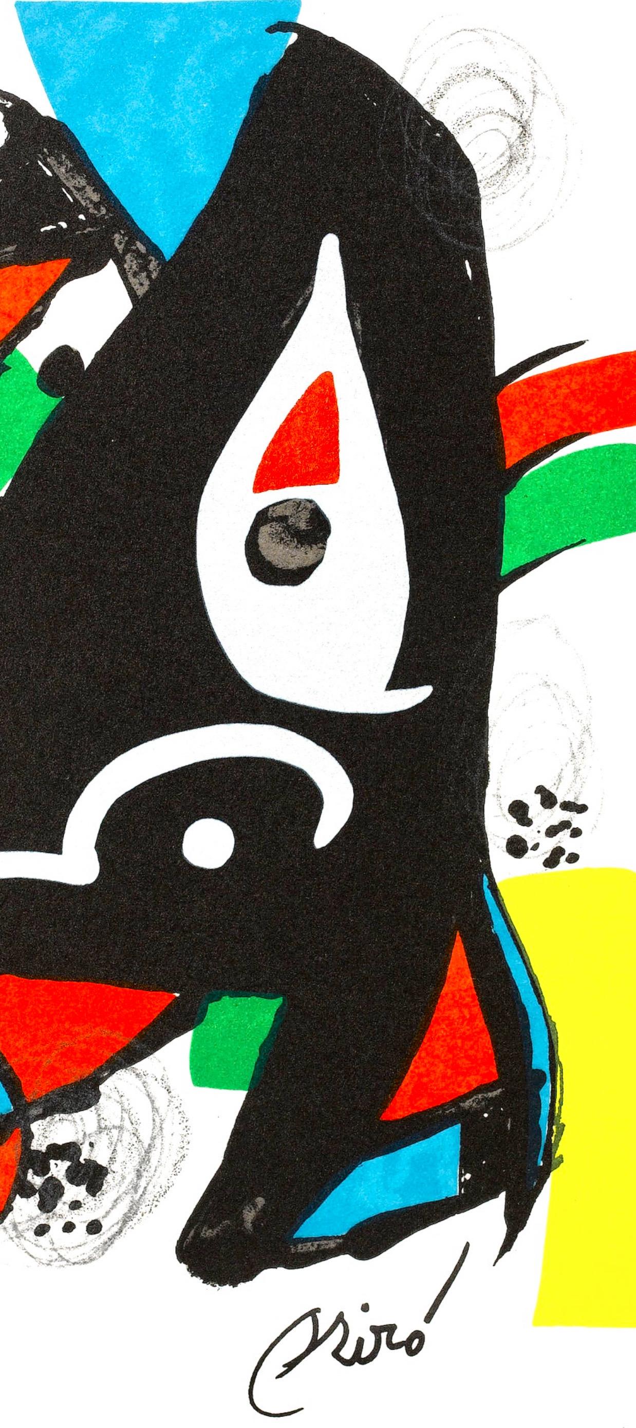 Joan Miro, The Acid Melody, from La Melodie acide, 1980 - Beige Abstract Print by Joan Miró