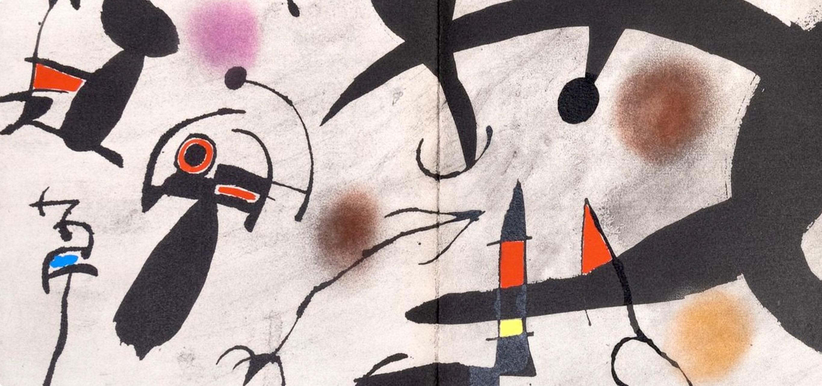 Joan Miro, Untitled, from The Sun Bird, The Moon Bird, Sparks, 1967 (after) - Beige Landscape Print by Joan Miró