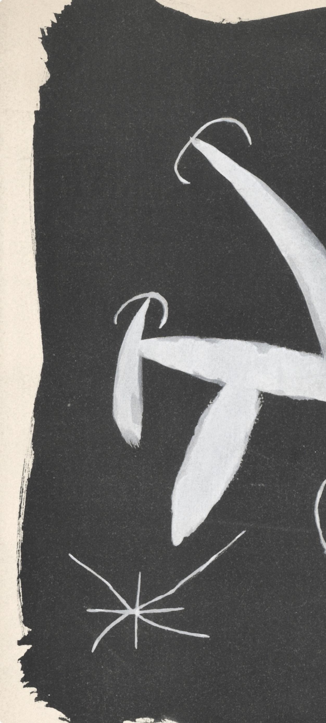 Joan Miro, Untitled, from The Sun Bird, The Moon Bird, Sparks, 1967 (after) - Black Abstract Print by Joan Miró