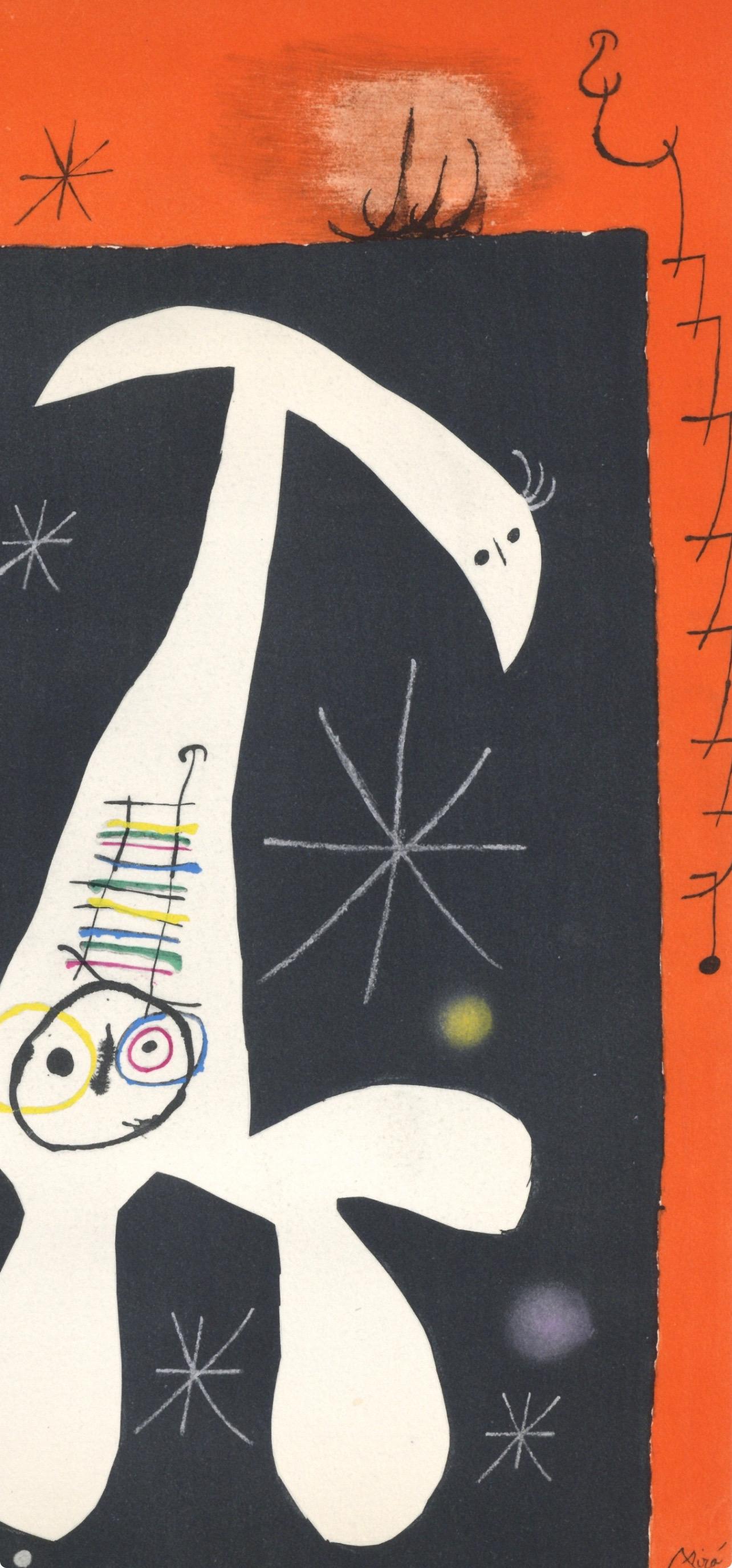 Joan Miro, Untitled, from The Sun Bird, The Moon Bird, Sparks, 1967 (after) - Surrealist Print by Joan Miró