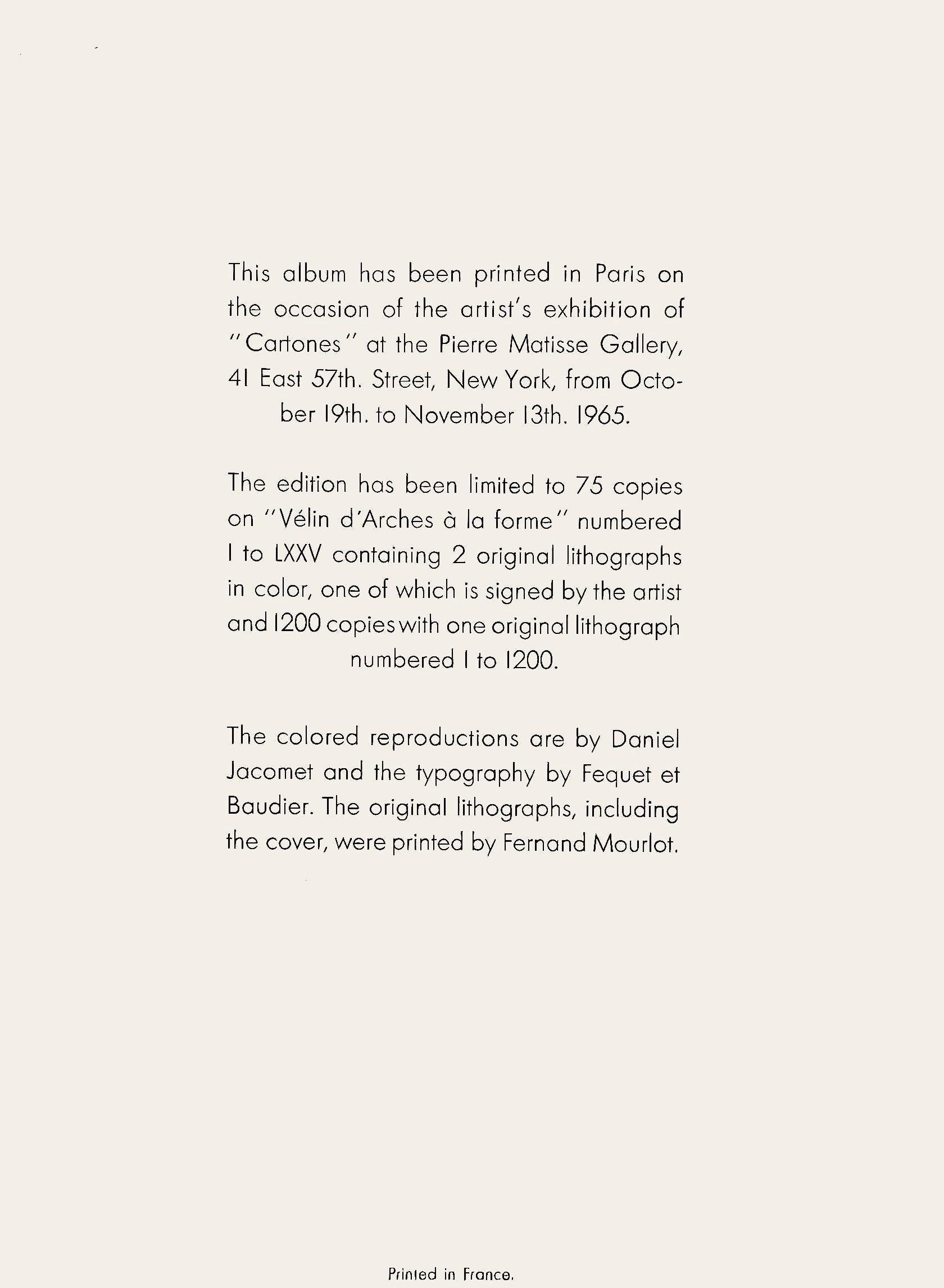 Joan Miro, Cardboards, from Cardboards 1959–1965, 1965 (after) For Sale 1
