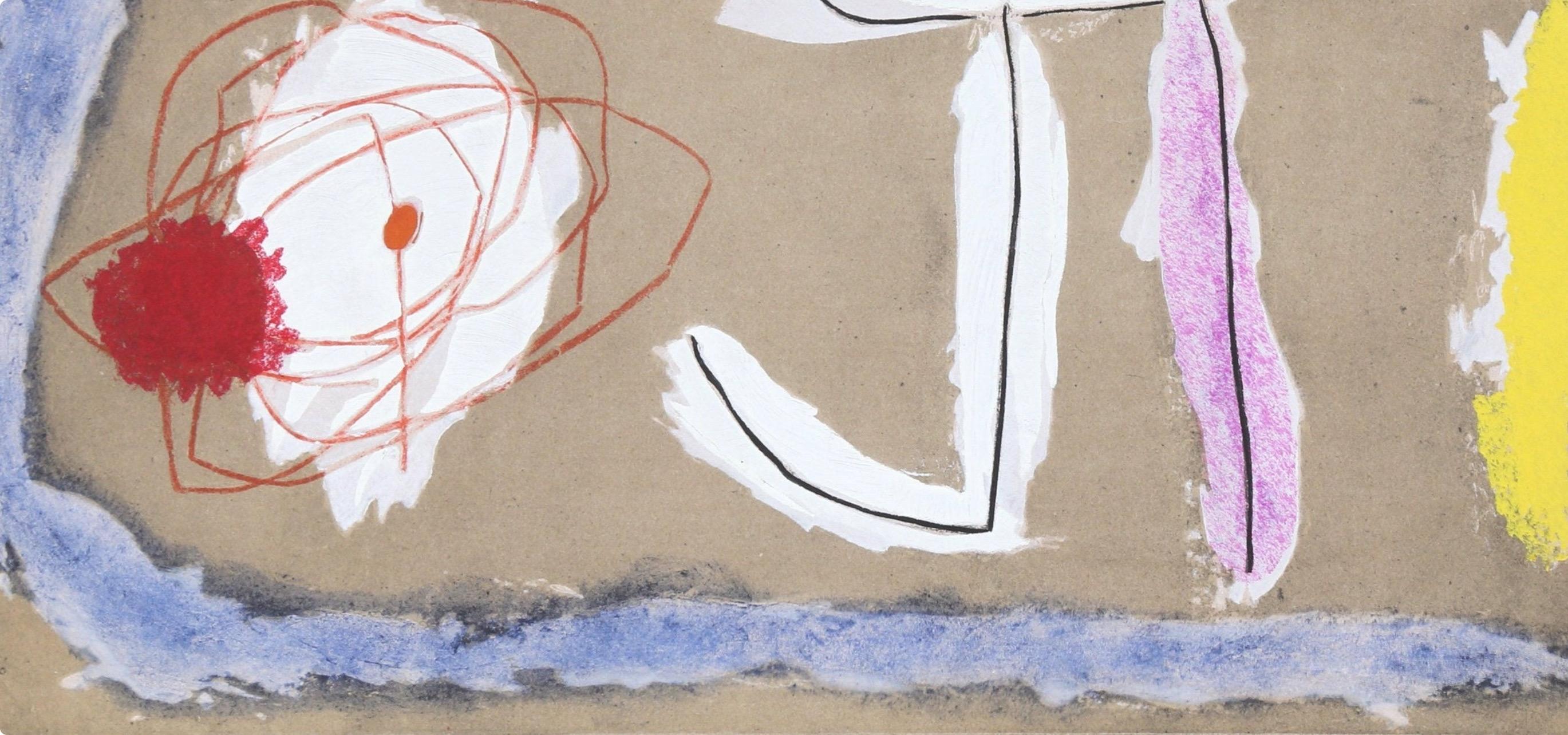 Joan Miro, Figures, from Cardboards 1959–1965, 1965 (after) - Beige Abstract Print by Joan Miró