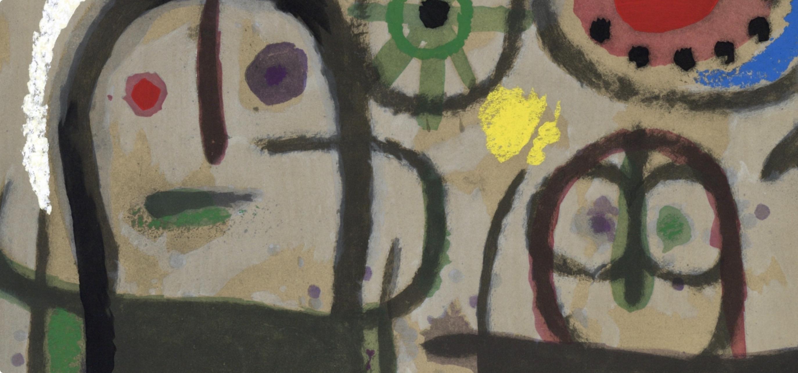 Miró, Femme en prière devant le soleil (C. 103 ; M. 382-383), Cartones (d'après) - Print de Joan Miró