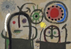 Miró, Femme en prière devant le soleil (C. 103 ; M. 382-383), Cartones (d'après)