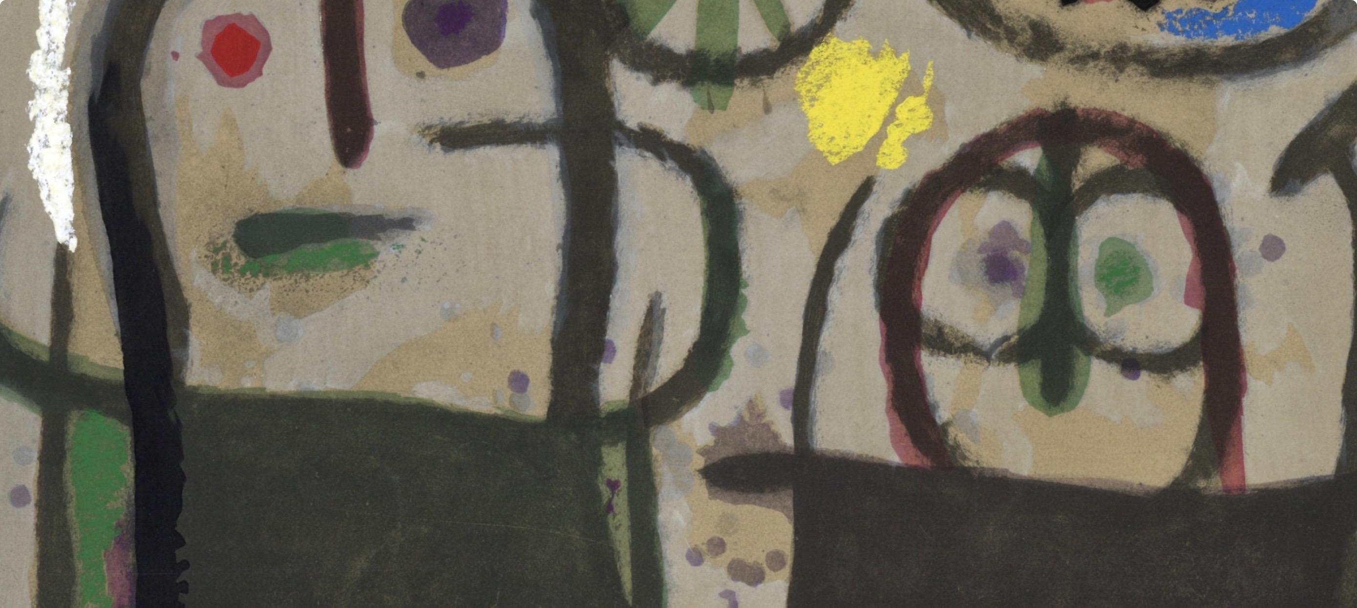 Miró, Femme en prière devant le soleil (C. 103 ; M. 382-383), Cartones (d'après) - Surréalisme Print par Joan Miró