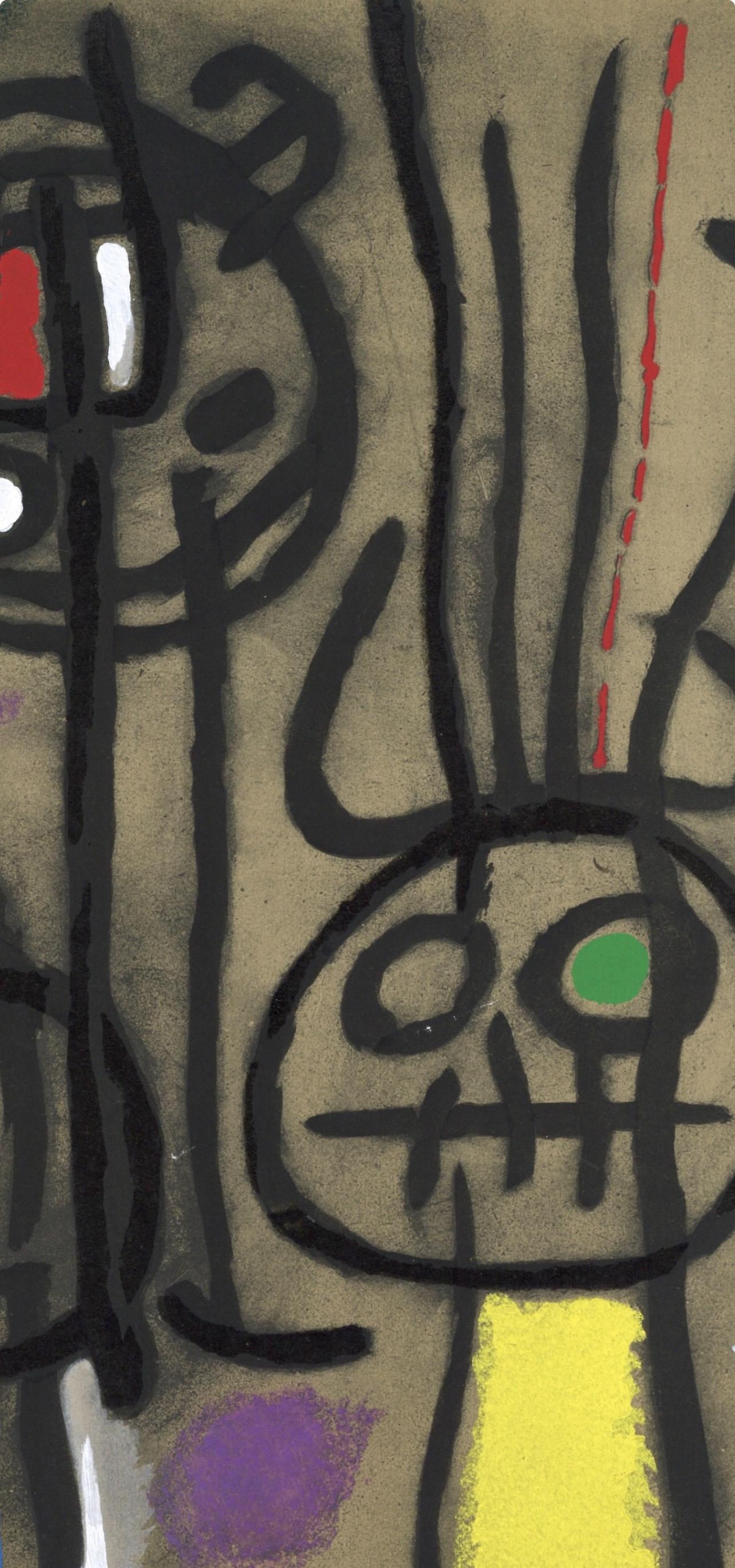 Joan Miro, Figure and Birds, from Cardboards 1959–1965, 1965 (after) - Print by Joan Miró