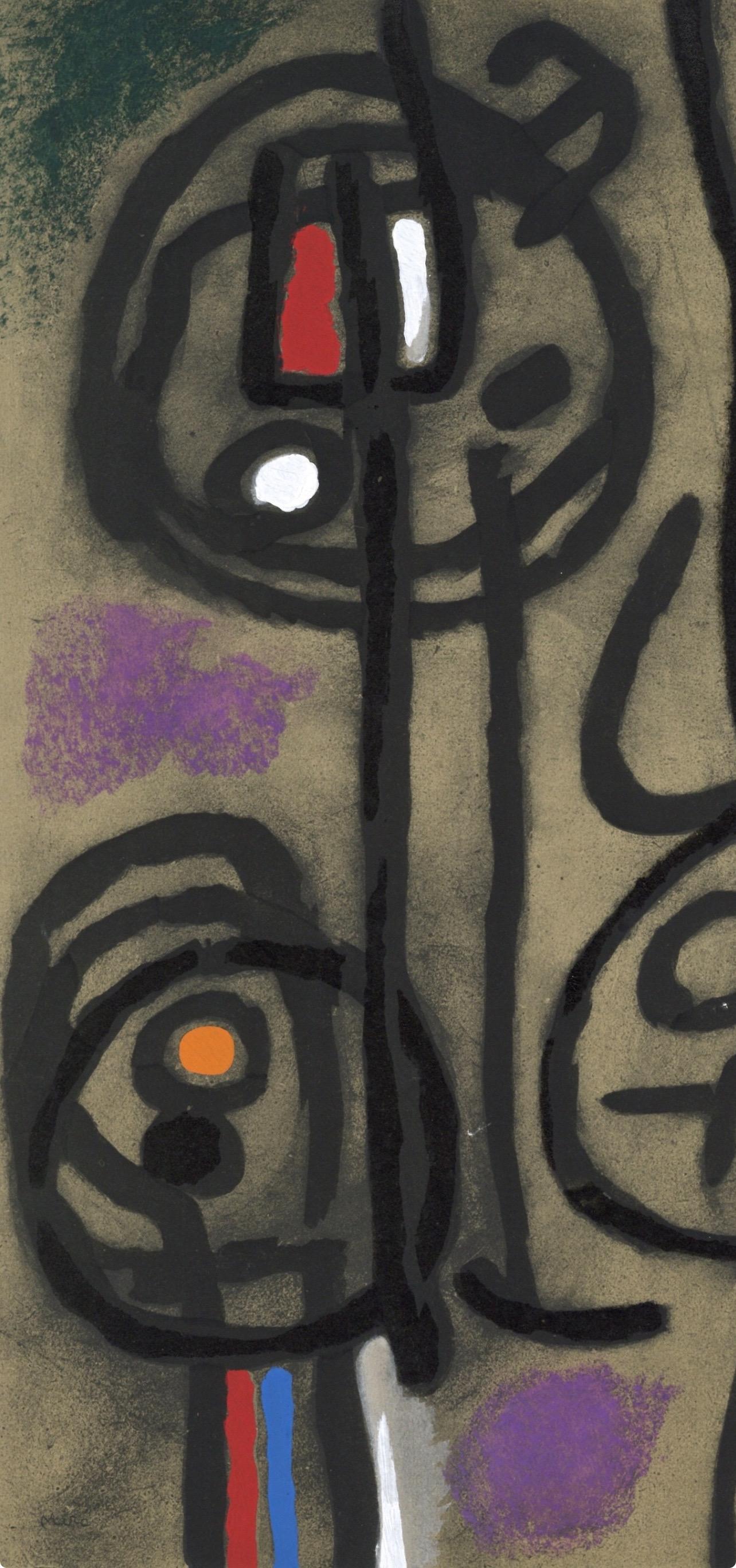 Joan Miro, Figure and Birds, from Cardboards 1959–1965, 1965 (after) - Surrealist Print by Joan Miró