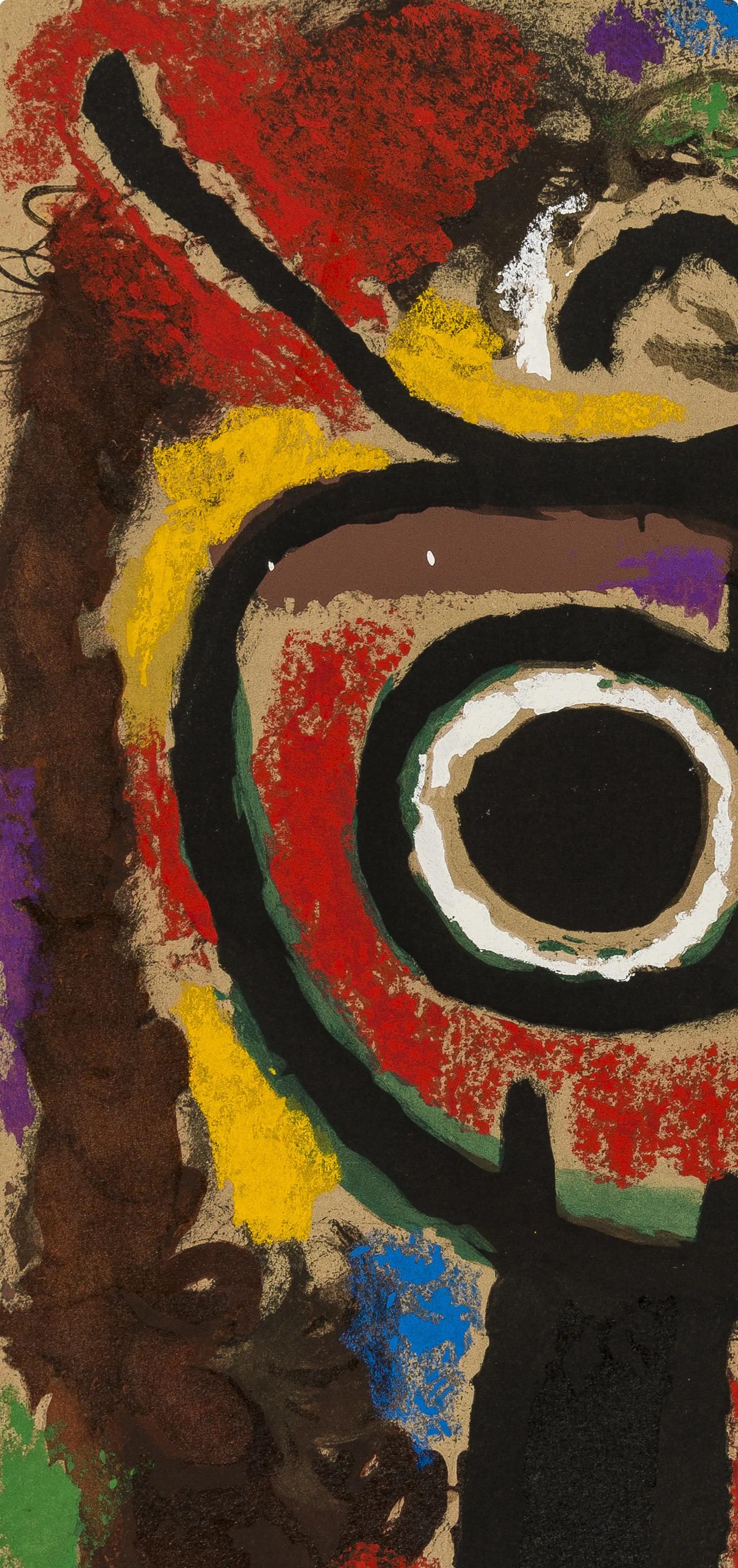 Joan Miro, Figure and Bird, from Cardboards 1959–1965, 1965 (after) - Surrealist Print by Joan Miró