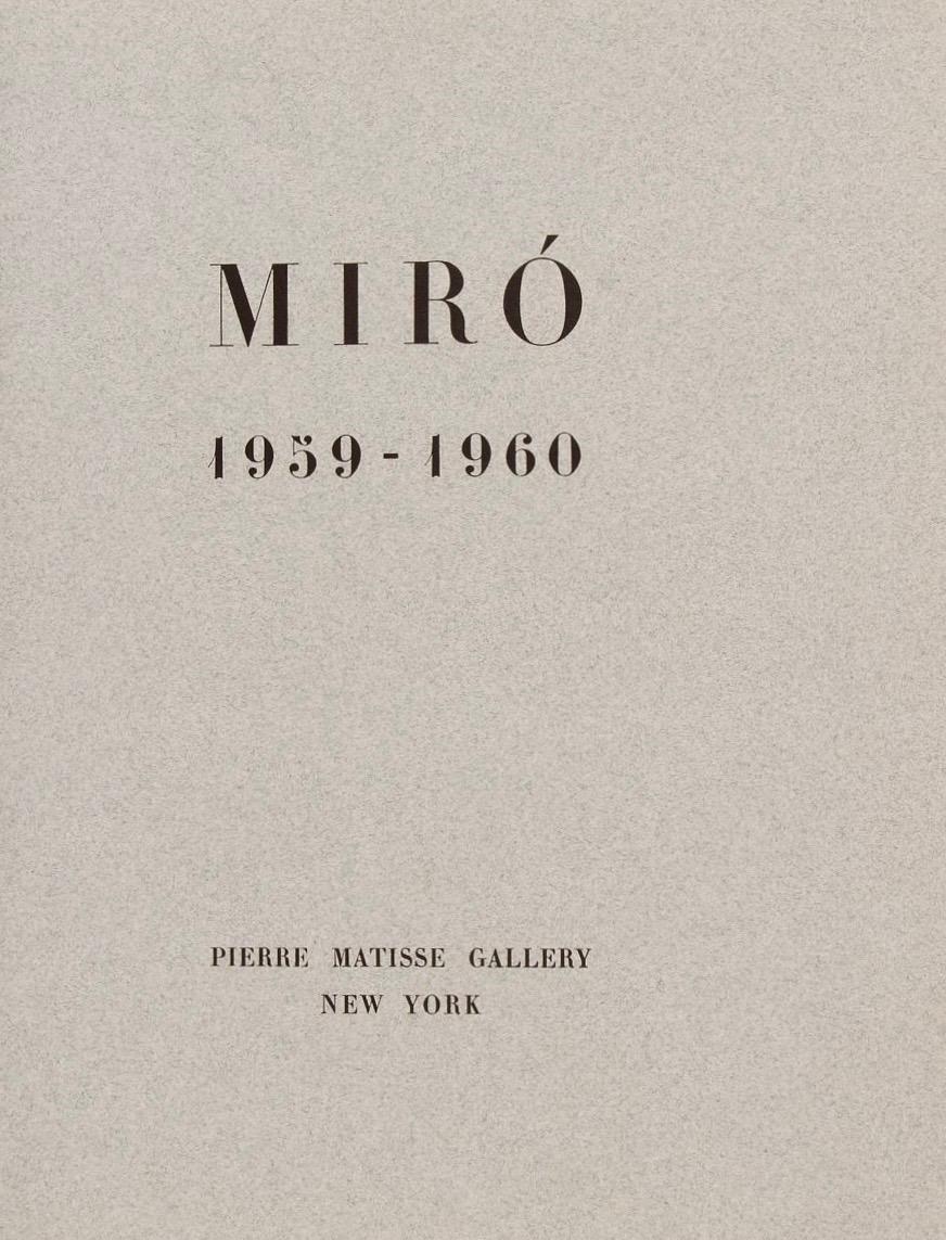 This exquisite lithograph and pochoir after Joan Miro (1893–1983), titled Femme et oiseau V/X (Woman and Bird V/X), from the album Miro 1959–1960 (Miro 1959–1960), originates from the 1961 edition published by Pierre Matisse Gallery, New York,