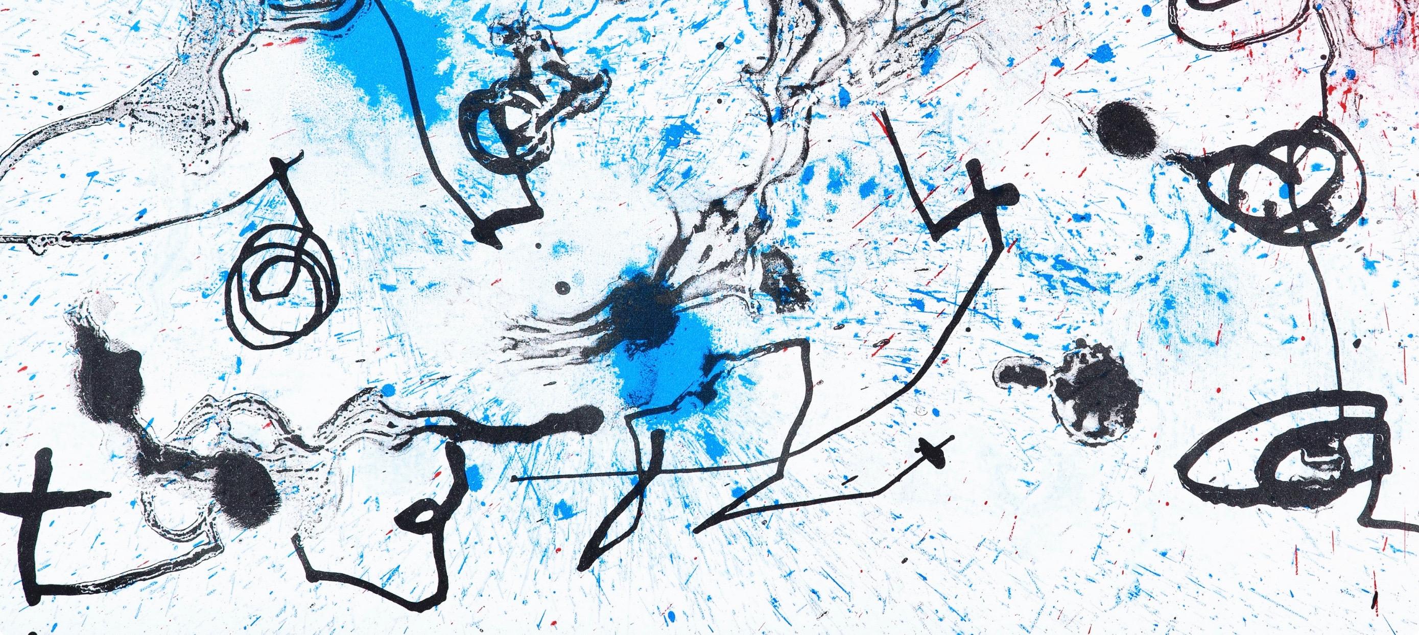 Joan Miro, Series II, Blue and Red, from Miro 1959–1960, 1961 (after) - Gray Abstract Print by Joan Miró