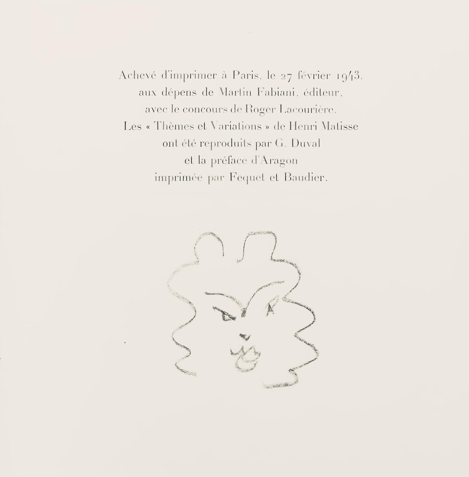 Henri Matisse, Series I, Var. 13, Drawings, Themes and Variations, 1943 (after) For Sale 5