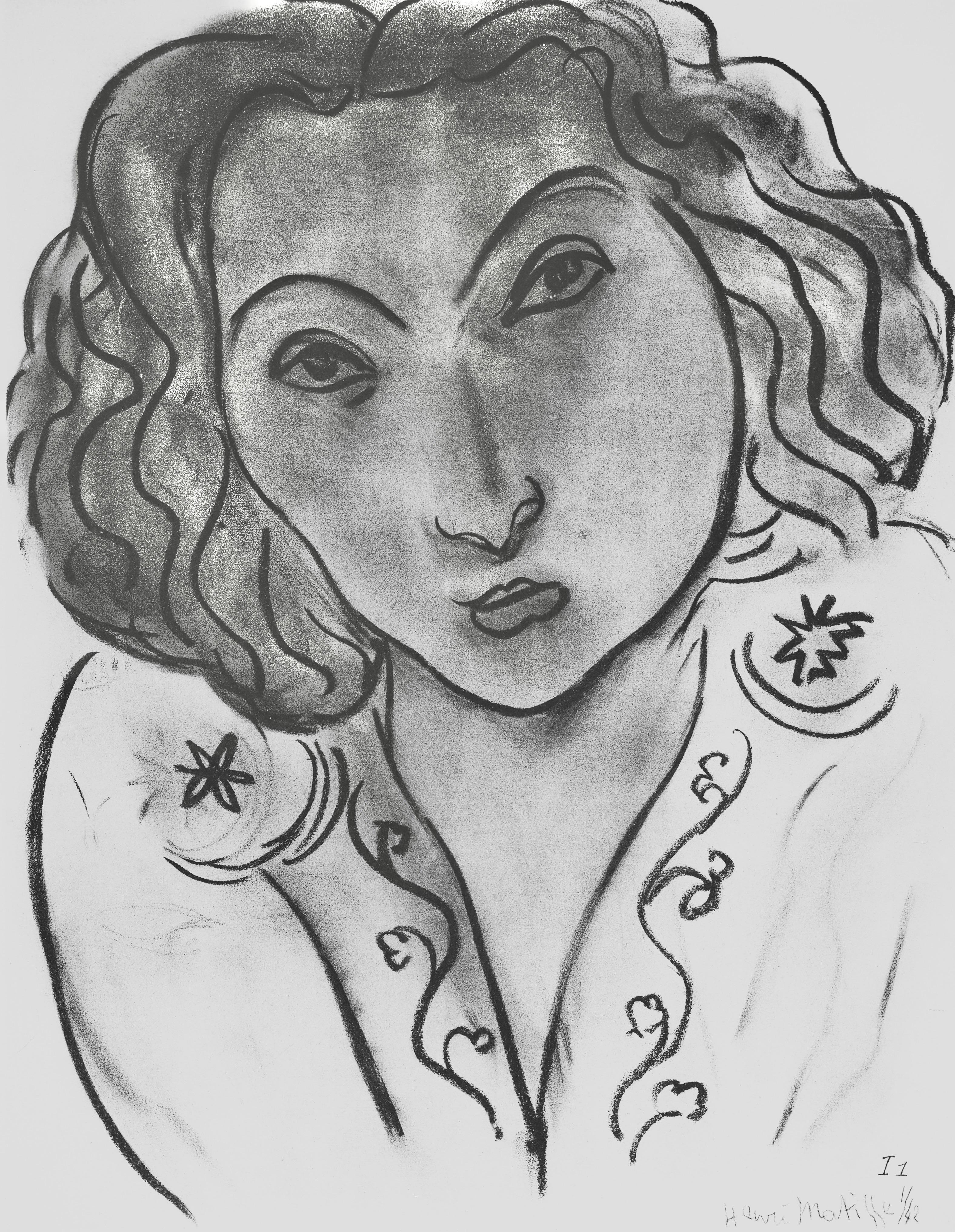 This exquisite lithograph after Henri Matisse (1869–1954), titled Serie I, var. 1 (Series I, Variation 1), from the album Henri Matisse, Dessins, Themes et Variations (Drawings, Themes and Variations), originates from the 1943 edition published by