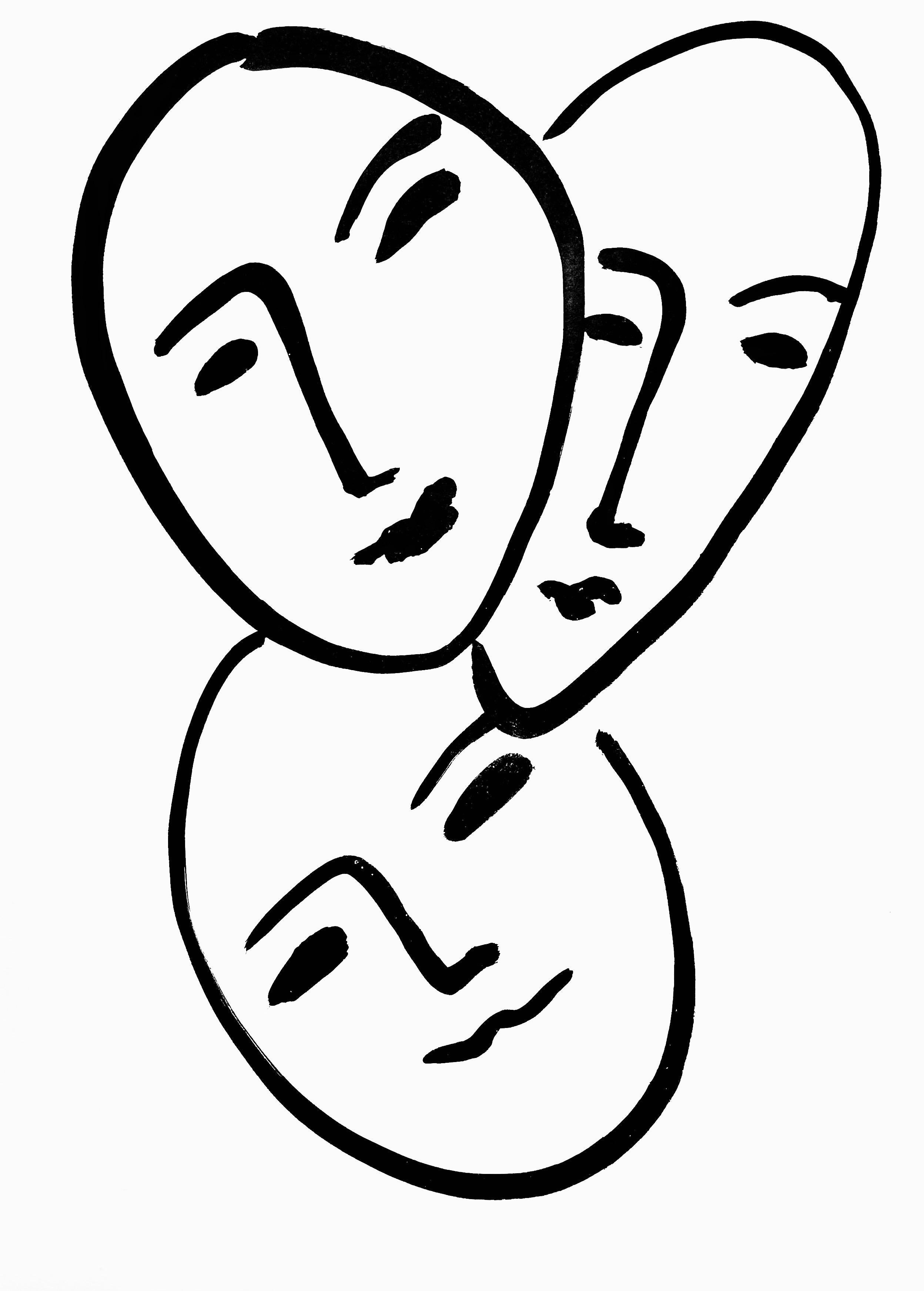Henri Matisse, Three Heads. To Friendship, from Apollinaire, 1952
