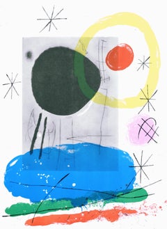 Joan Miro, The Black Sun, from Derriere le miroir, 1965