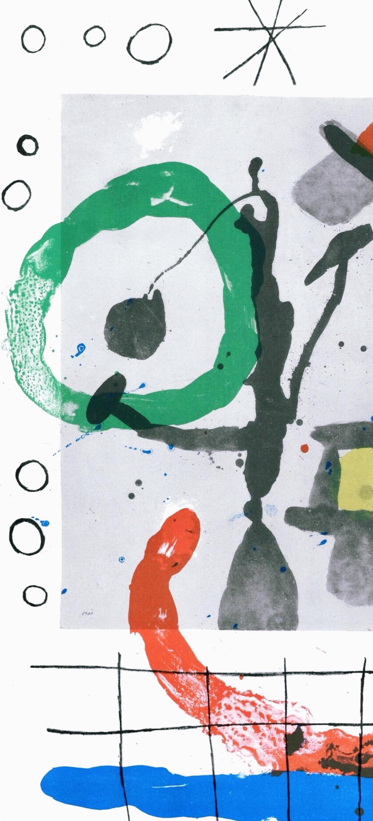 Joan Miro, The Bird and its Nest, from Derriere le miroir, 1965 - Beige Figurative Print by Joan Miró