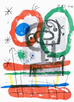Joan Miro, The Woman and the Bird, from Derriere le miroir, 1965