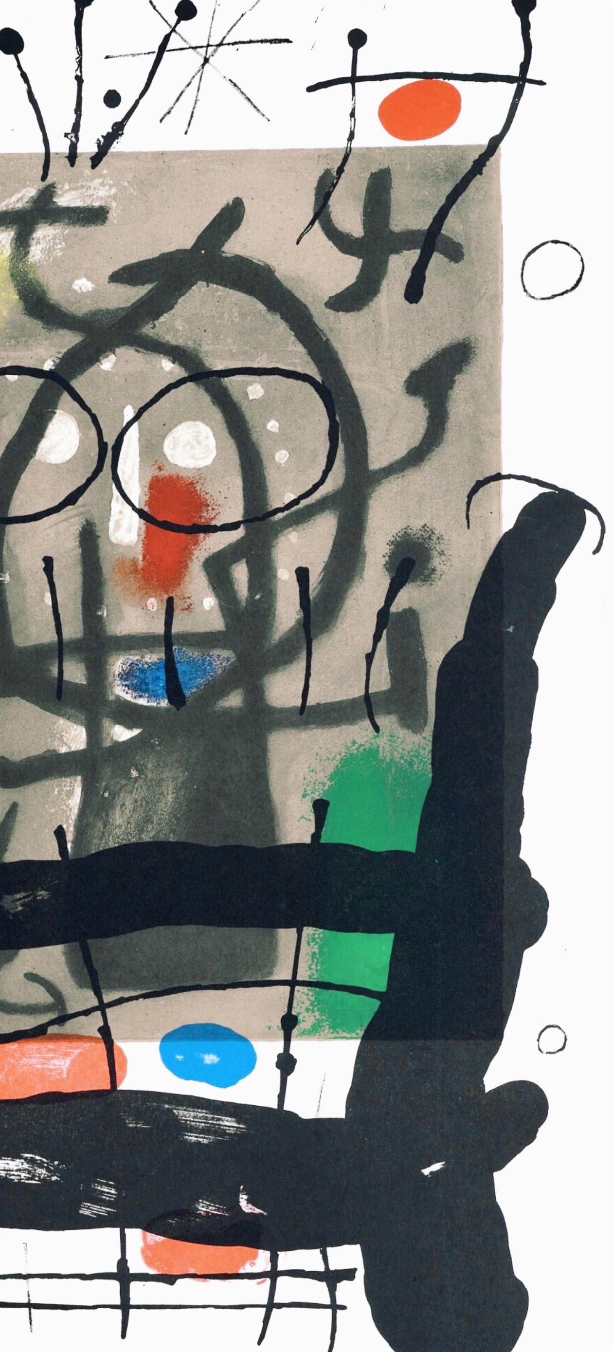Joan Miro, Frontispiece, from Derriere le miroir, 1965 - Black Figurative Print by Joan Miró