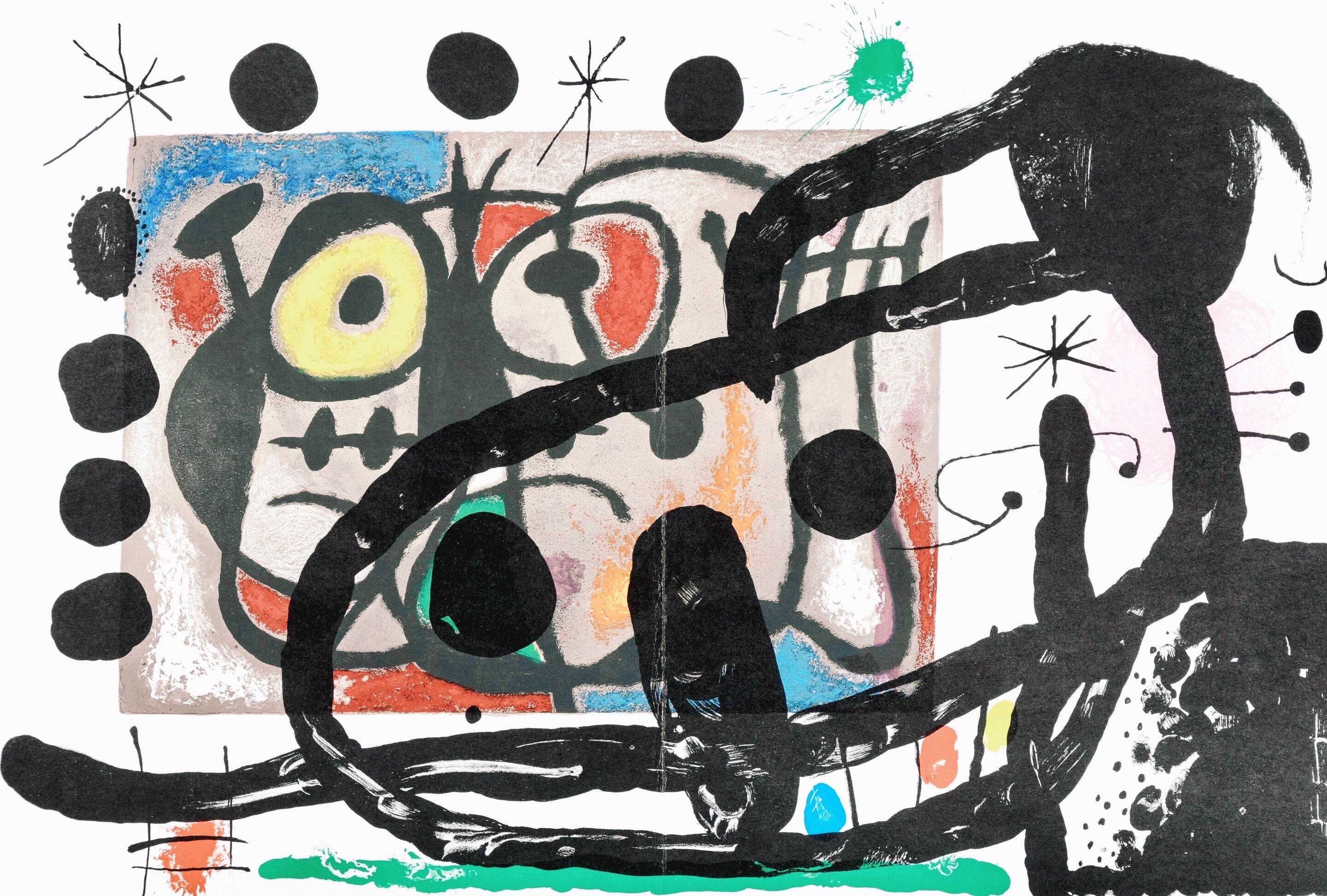 Joan Miro, Woman and Bird, from Derriere le miroir, 1965