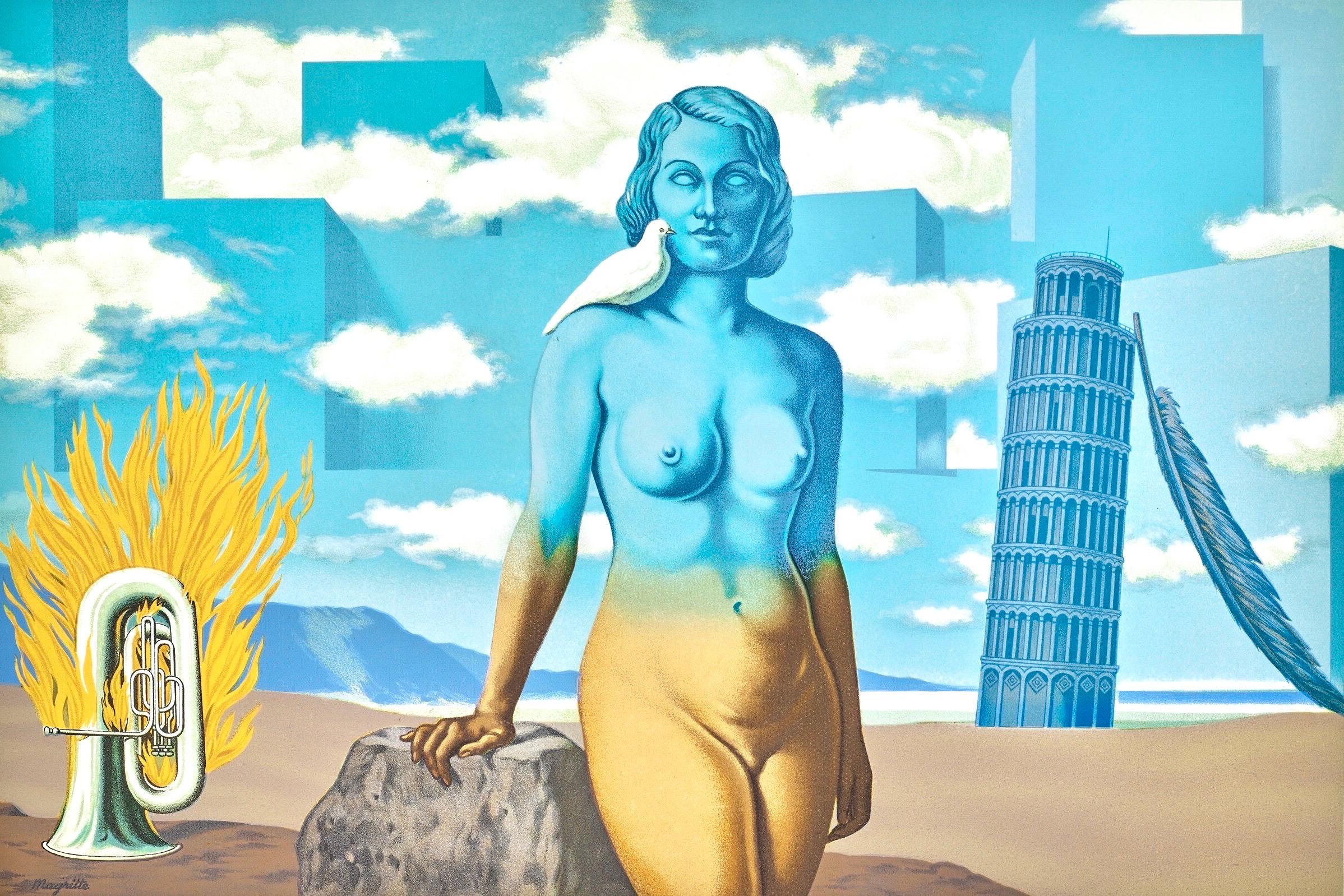 Nude Print René Magritte - Rene His, Un bombardon libère son bouquet de flammes, 1968 (d'après)