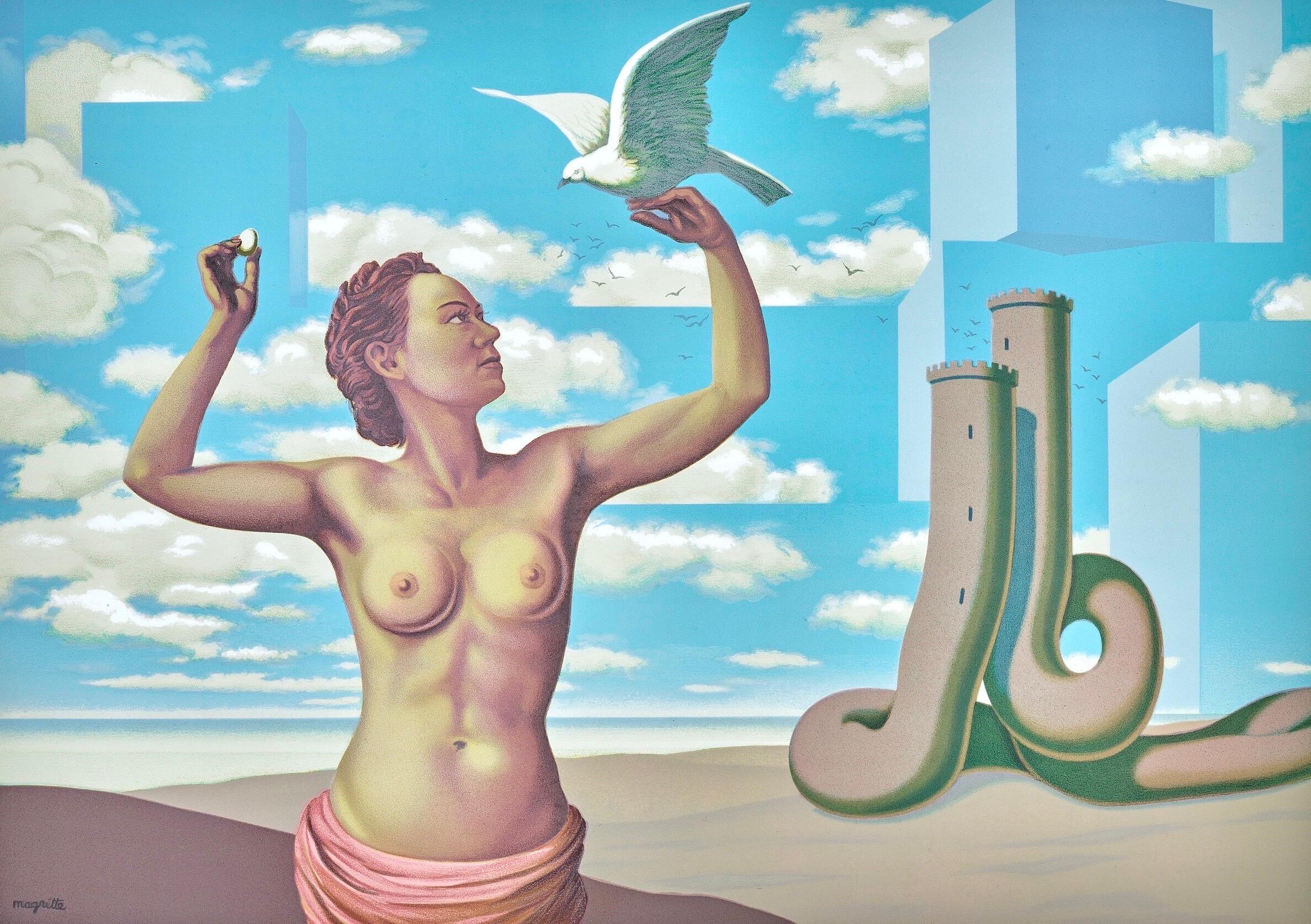 Rene Magritte, A Young Woman Presents with Grace, 1968 (after)