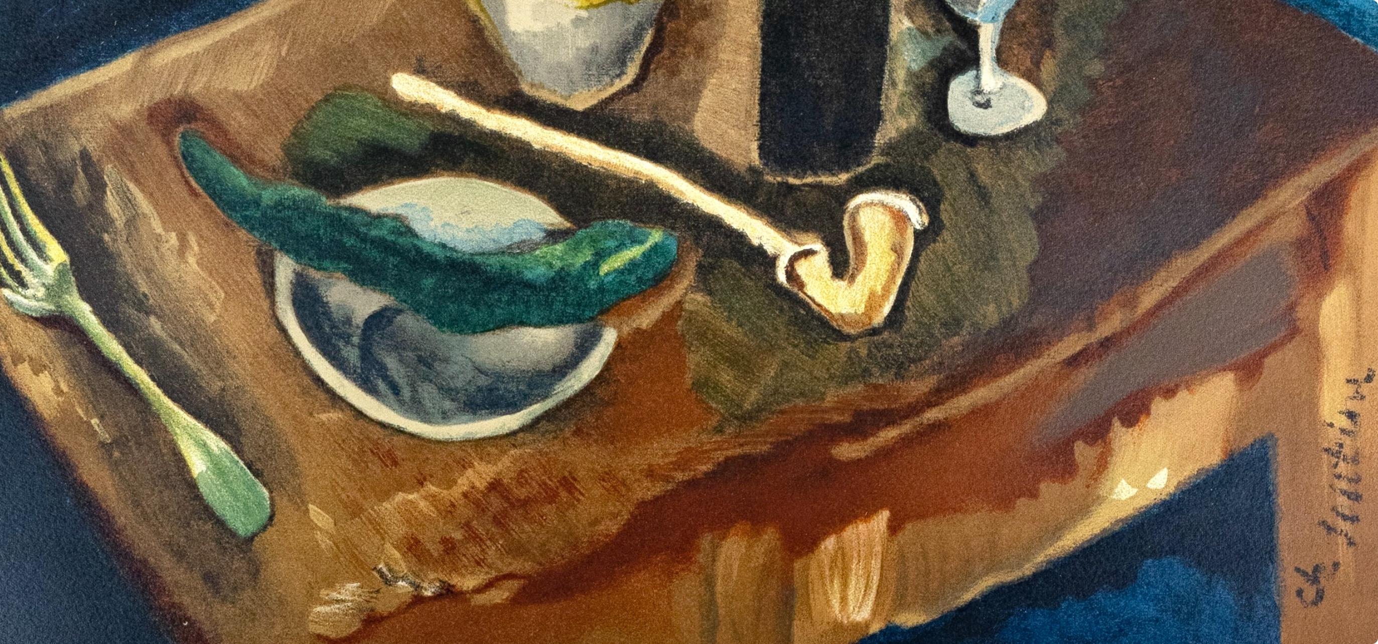 Chaim Soutine, Still Life with Pipe, from Soutine, I, 1966 (after) - Black Still-Life Print by Chaïm Soutine