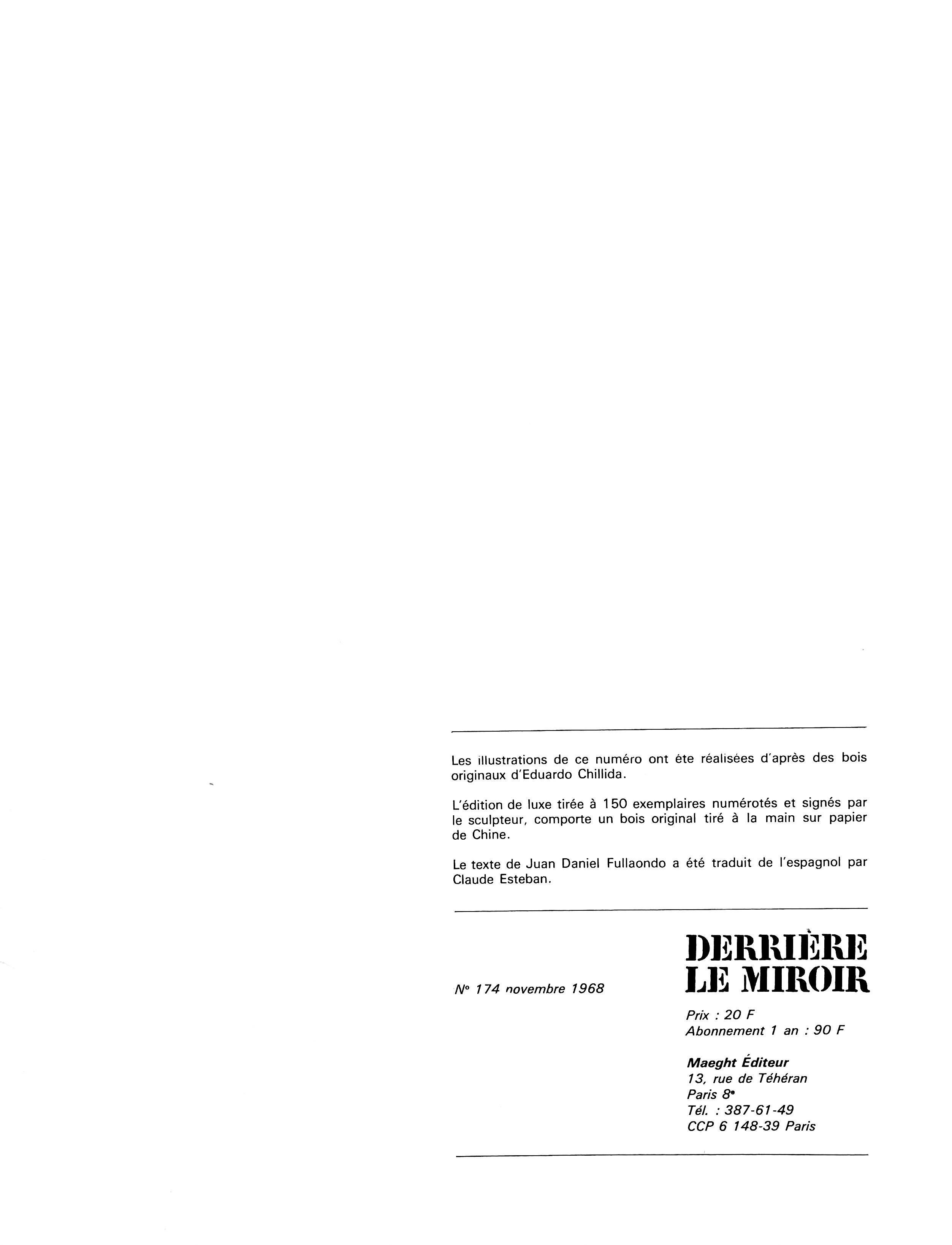 Eduardo Chillida, Untitled, from Derriere le Miroir, 1968 For Sale 4