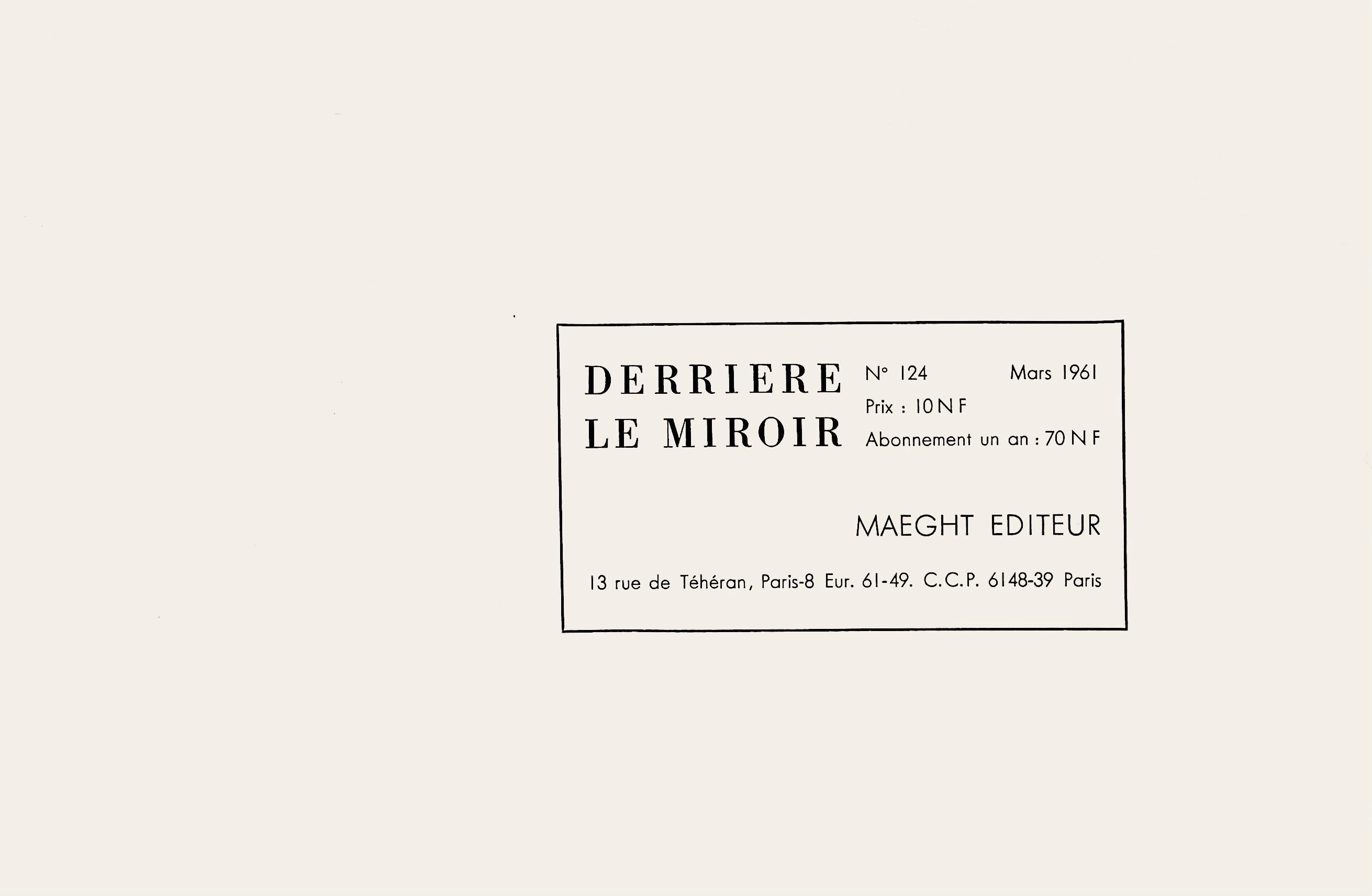 Eduardo Chillida, Untitled, from Derriere le Miroir, 1961 For Sale 4