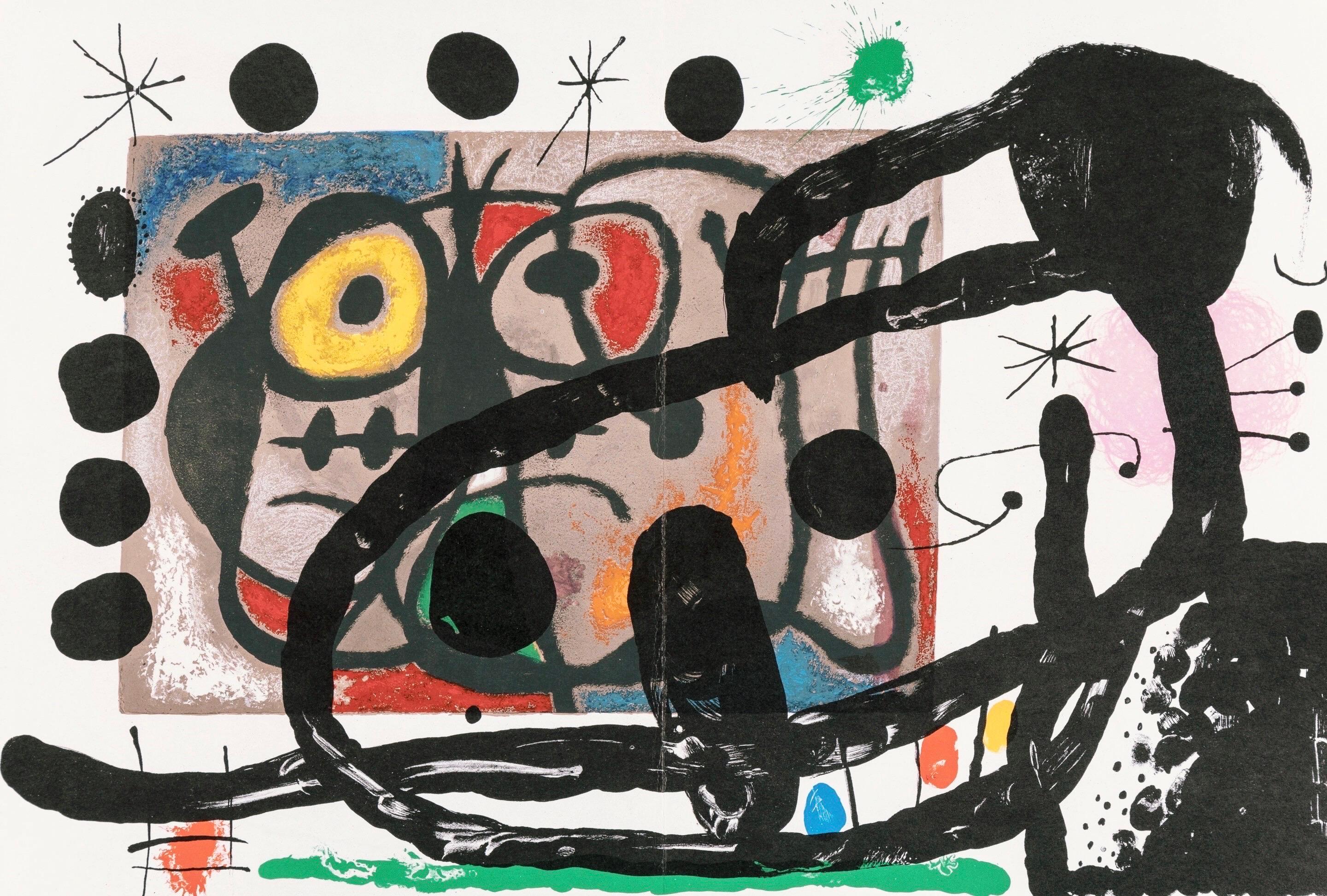 Joan Miro, Woman and Bird, from Derriere le miroir, 1965
