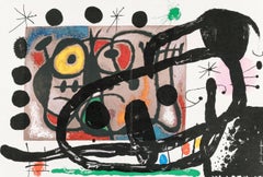 Joan Miro, Woman and Bird, from Derriere le miroir, 1965