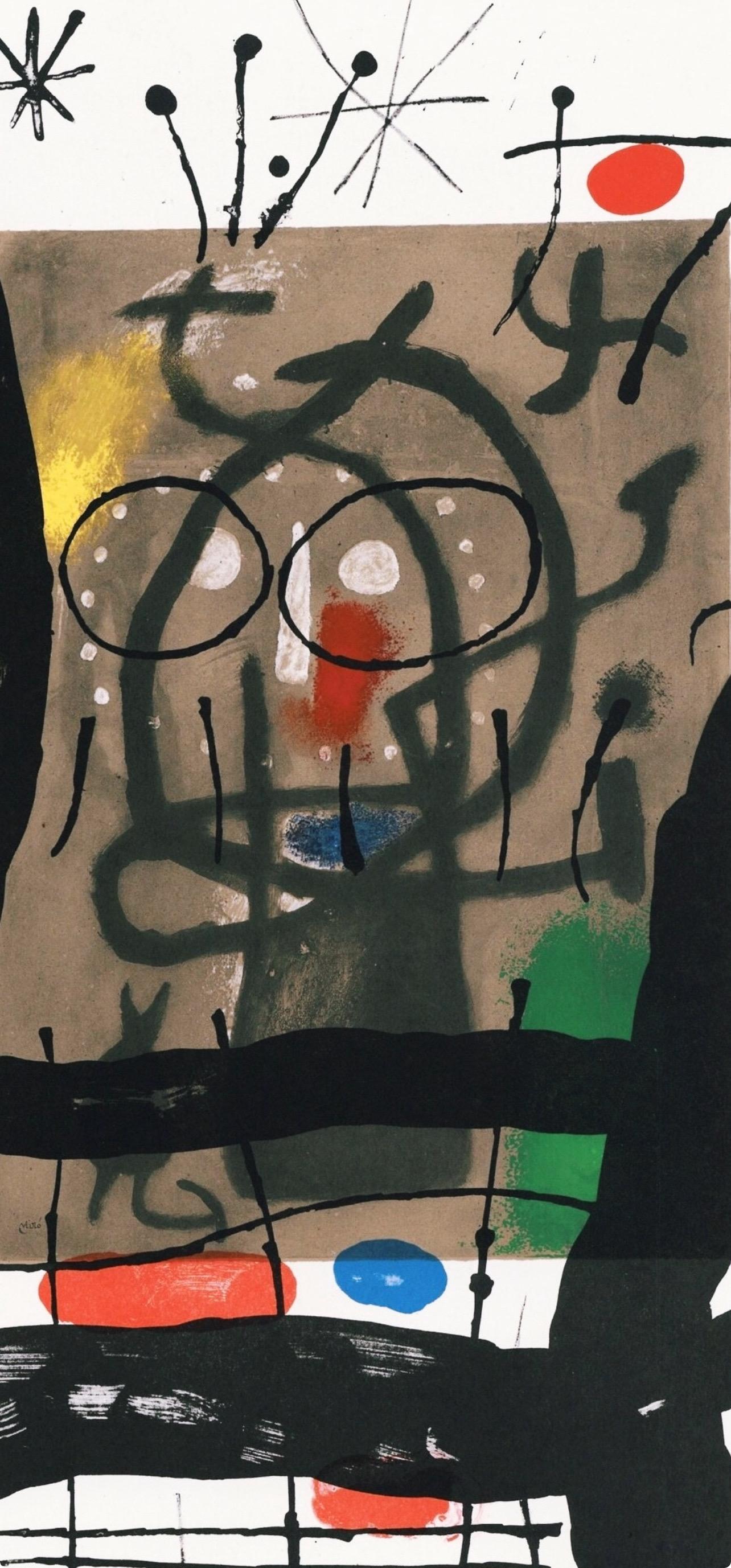 Miró, Composition (Cramer 102 ; Mourlot 428-449), Derrière le miroir (d'après) - Print de Joan Miró