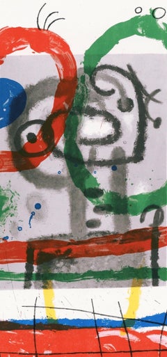 Joan Miro, The Woman and the Bird, from Derriere le miroir, 1965