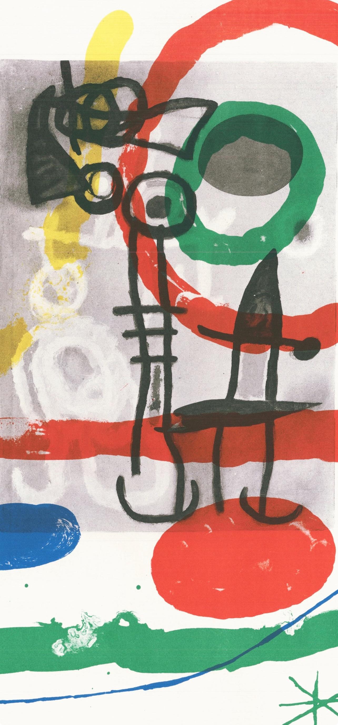 Miró, Composition (Cramer 102 ; Mourlot 428-449), Derrière le miroir (d'après) - Print de Joan Miró