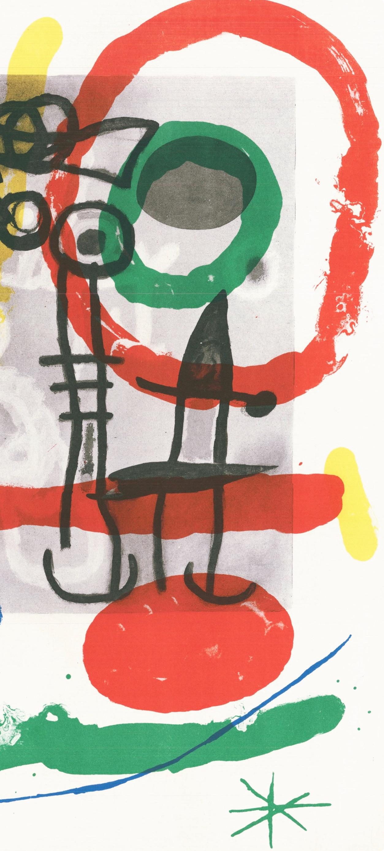 Miró, Composition (Cramer 102 ; Mourlot 428-449), Derrière le miroir (d'après) - Blanc Figurative Print par Joan Miró