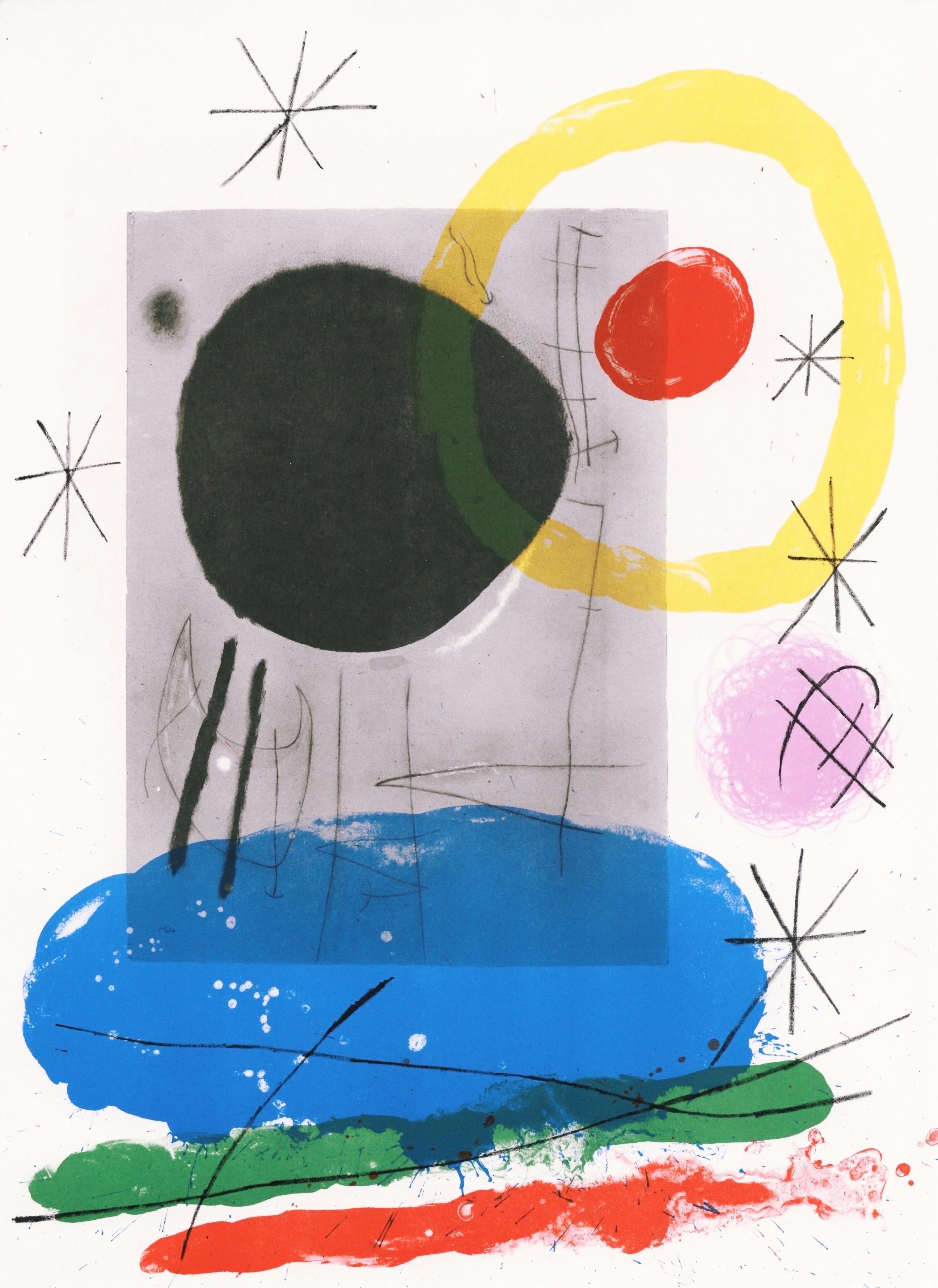 Joan Miro, The Black Sun, from Derriere le miroir, 1965