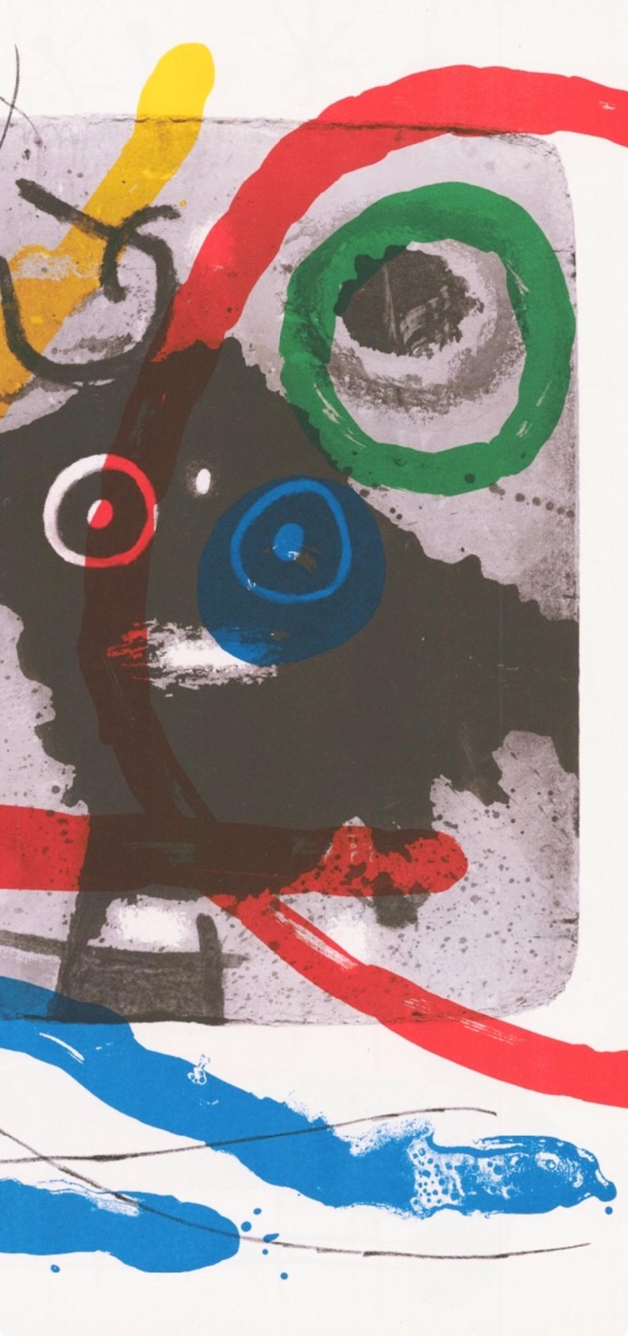 Miró, Composition (Cramer 102 ; Mourlot 428-449), Derrière le miroir (d'après) - Beige Abstract Print par Joan Miró