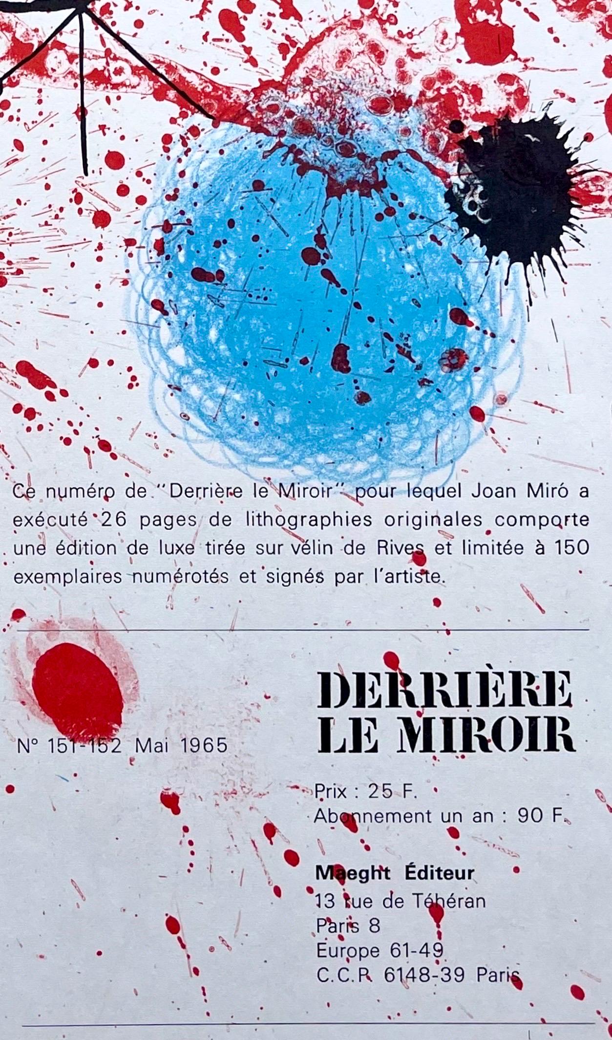 Lithographie sur papier vélin. Format du papier : 15 x 11 pouces. Inscription : Non signé et non numéroté. Notes : Extrait de l'in-folio Derrière le miroir, N° 151-152, 1965. Publié par Aimé Maeght, Éditeur, Paris ; imprimé par les Éditions Pierre à