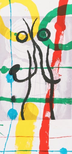 Joan Miro, Figures and Birds, from Derriere le miroir, 1965