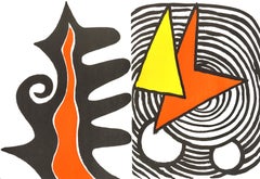 Alexander Calder, Black and Red Form and Spirals and Sunbursts, 1973