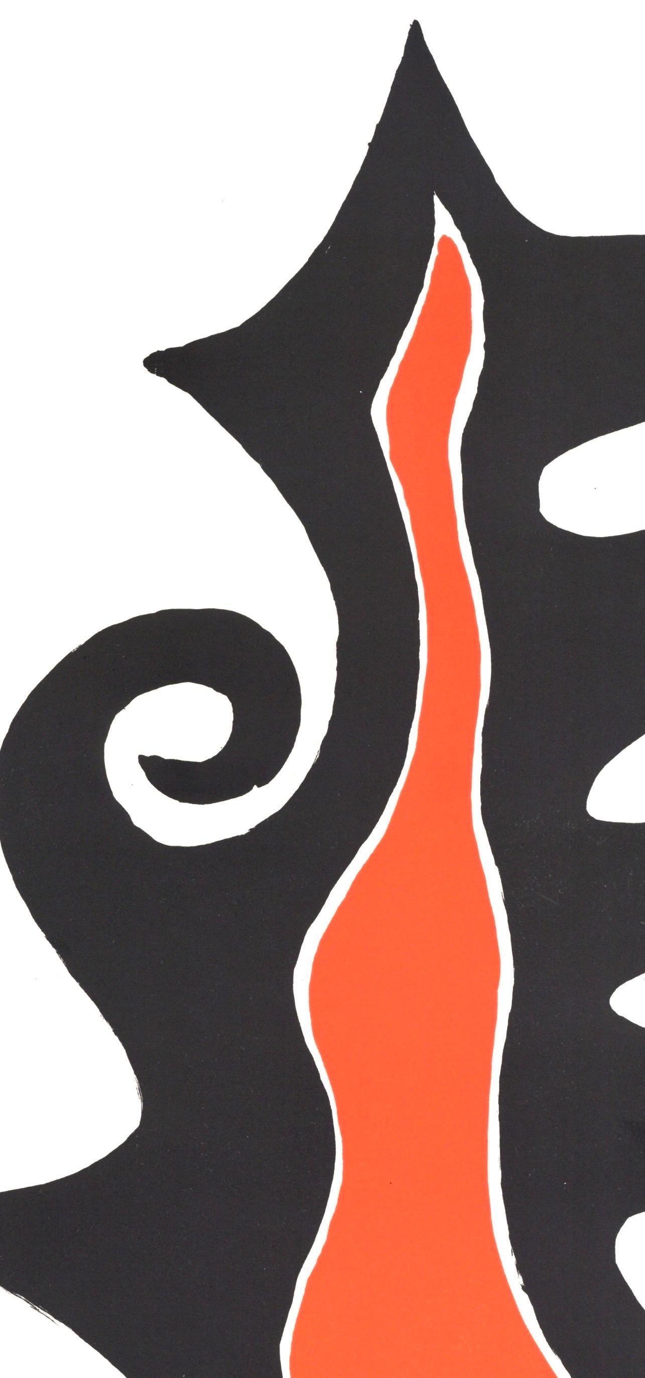 Alexander Calder, Schwarze und rote Form, aus Derriere le Miroir, 1973 im Angebot 2