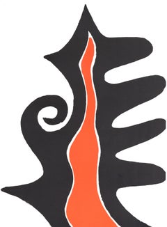 Alexander Calder, Forma negra y roja, de Derriere le Miroir, 1973