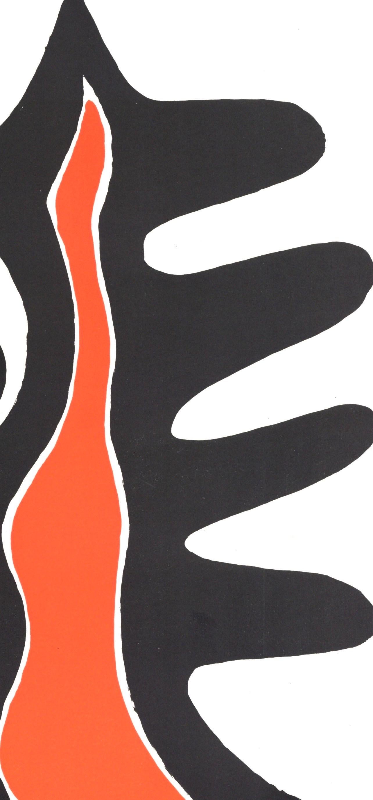 Alexander Calder, Schwarze und rote Form, aus Derriere le Miroir, 1973 im Angebot 3