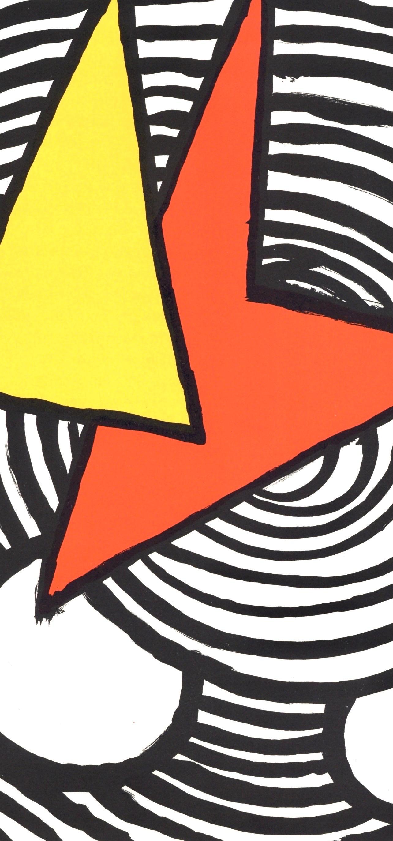 Zusammensetzung, Derrière le miroir (Schwarz), Abstract Print, von Alexander Calder