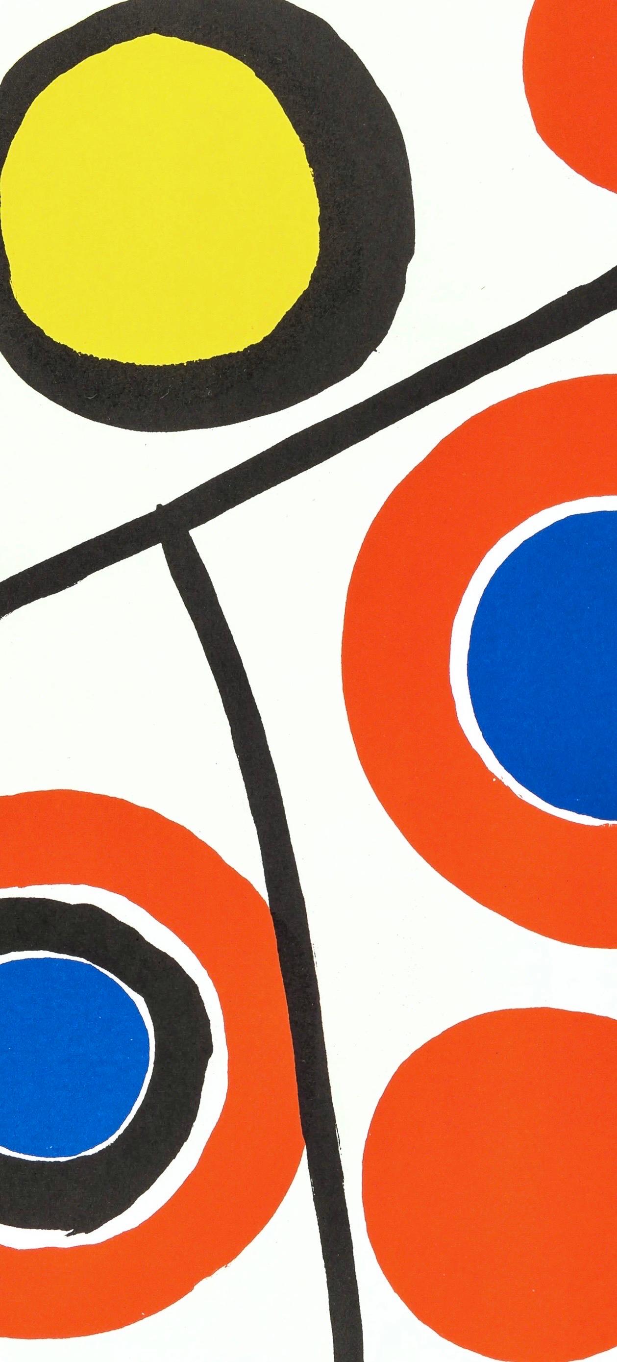 Alexander Calder, Rings on Black, from Derriere le Miroir, 1973 For Sale 3