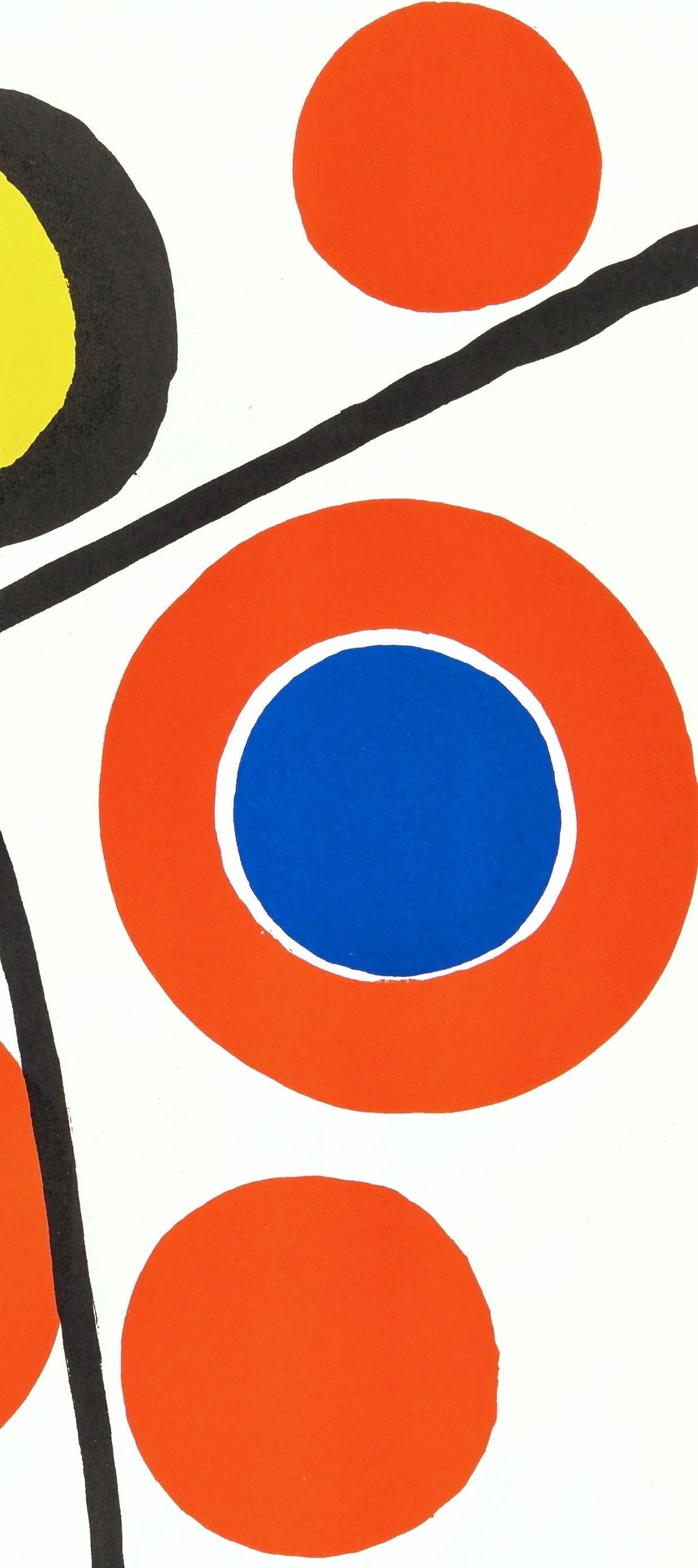 Alexander Calder, Rings on Black, from Derriere le Miroir, 1973 For Sale 2