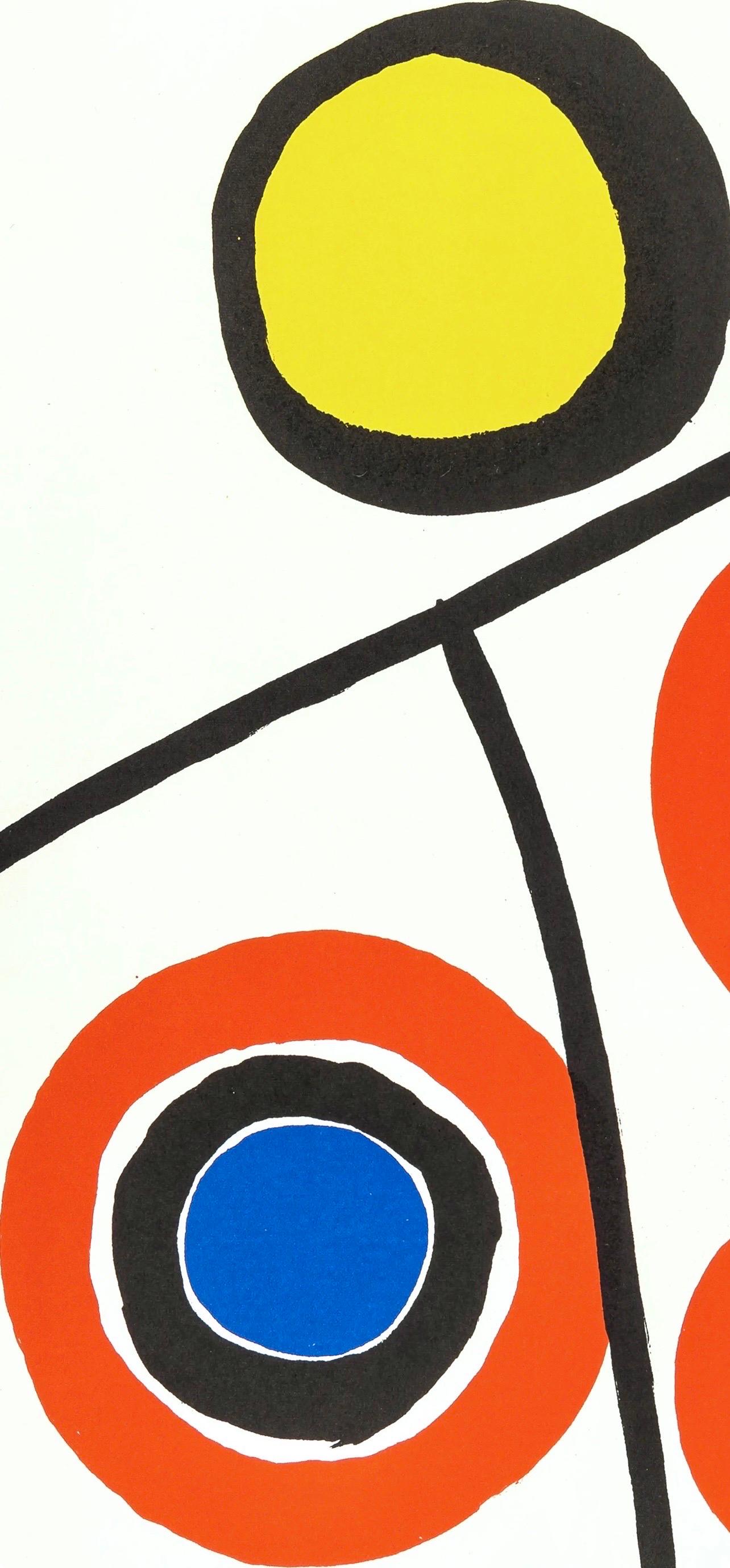 Alexander Calder, Rings on Black, from Derriere le Miroir, 1973 For Sale 1