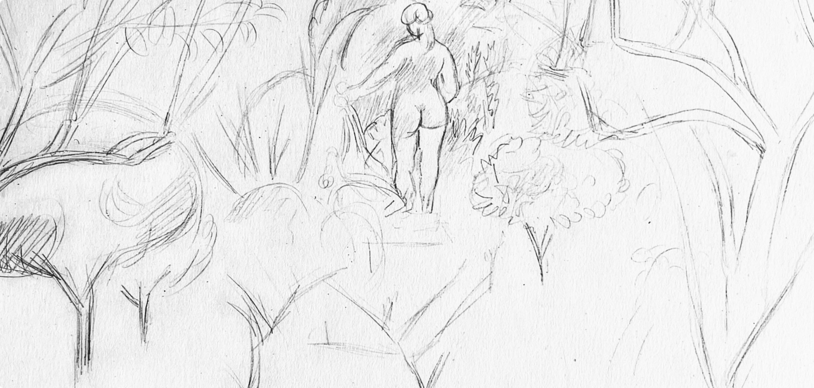 Matisse, Crayon, Dessins d'Henri-Matisse (après) - Beige Figurative Print par Henri Matisse