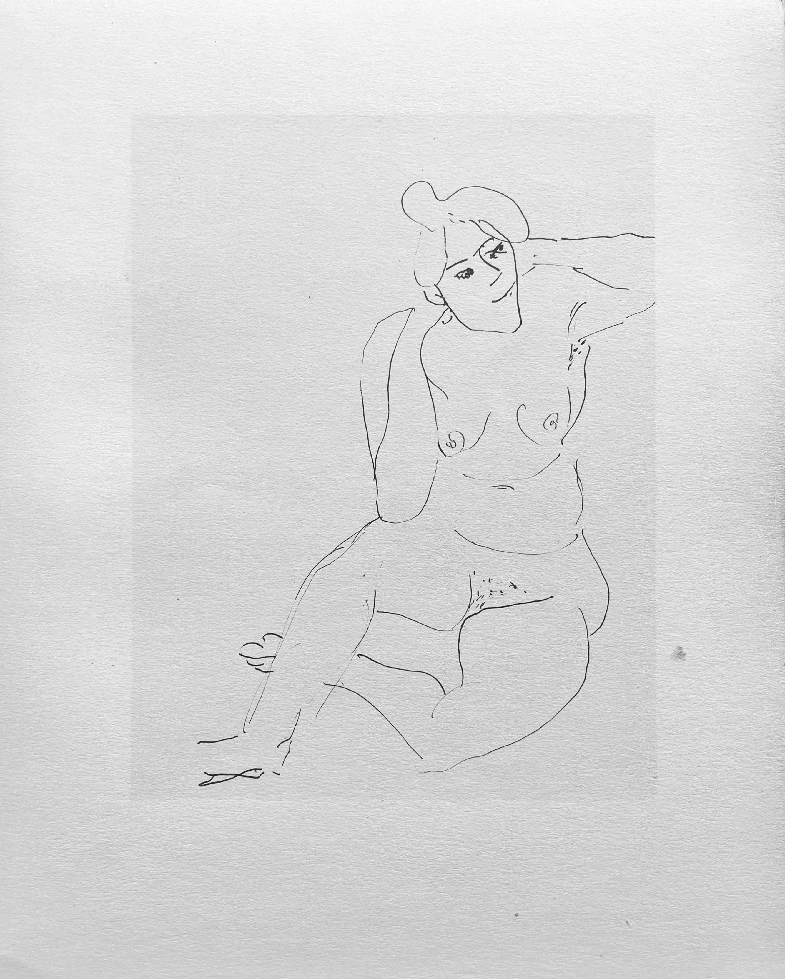 Matisse, Plume, Dessins de Henri-Matisse (d'après) - Beige Figurative Print par Henri Matisse