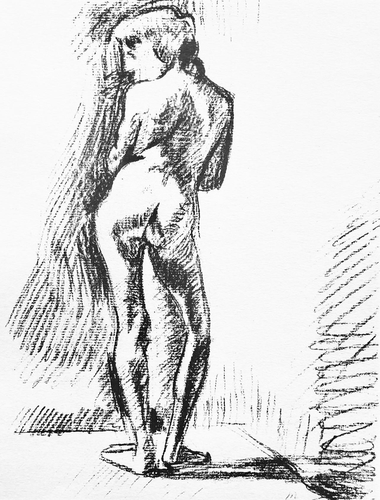 This exquisite lithograph after Henri Matisse (1869–1954), titled Fusain (Charcoal), from the album Dessins de Henri-Matisse (Drawings by Henri Matisse), originates from the 1925 edition published by Editions des Quatre Chemins, Paris, rendered by