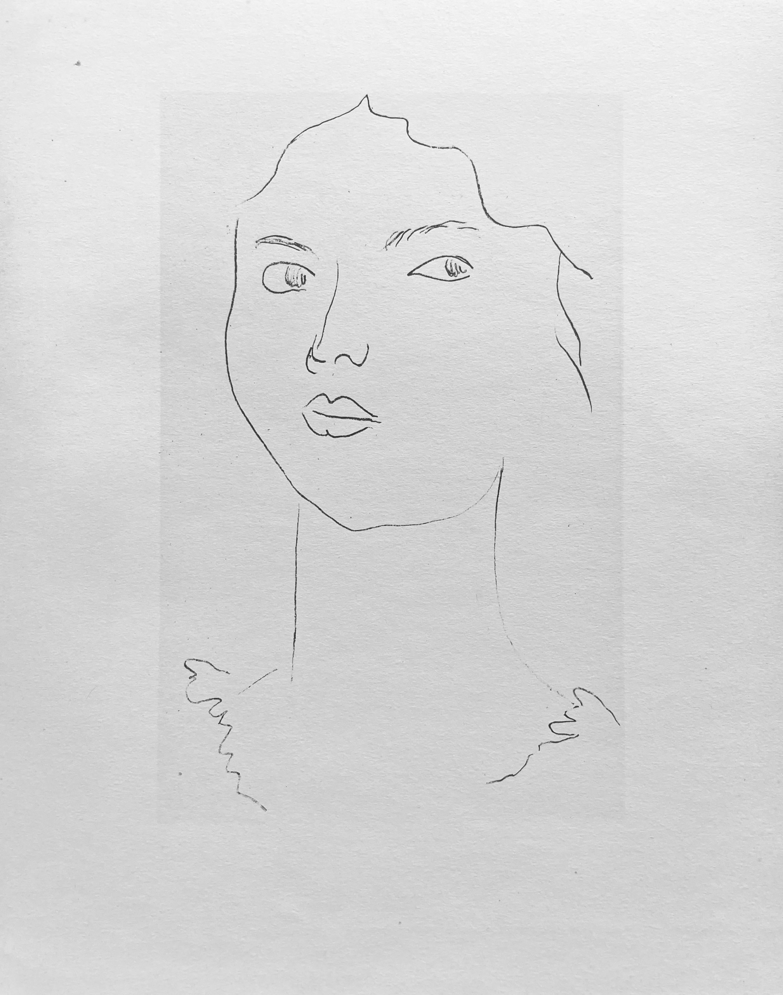 Matisse, Crayon, Dessins d'Henri-Matisse (après) - Beige Figurative Print par Henri Matisse