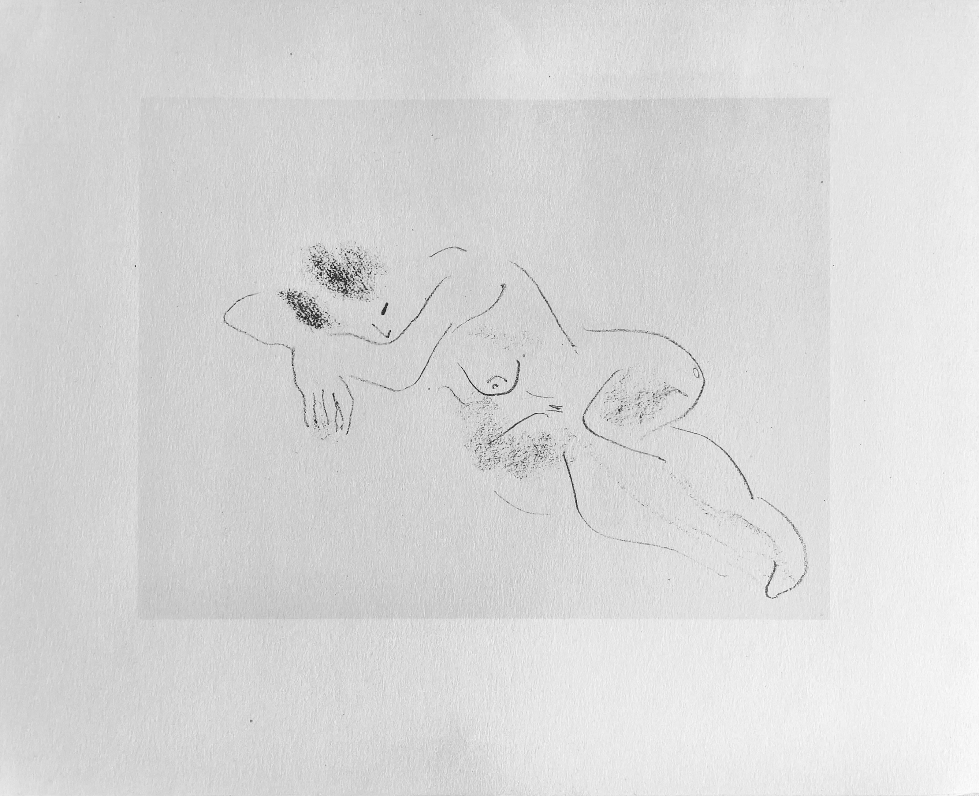 Matisse, Crayon, Dessins d'Henri-Matisse (après) - Beige Landscape Print par Henri Matisse